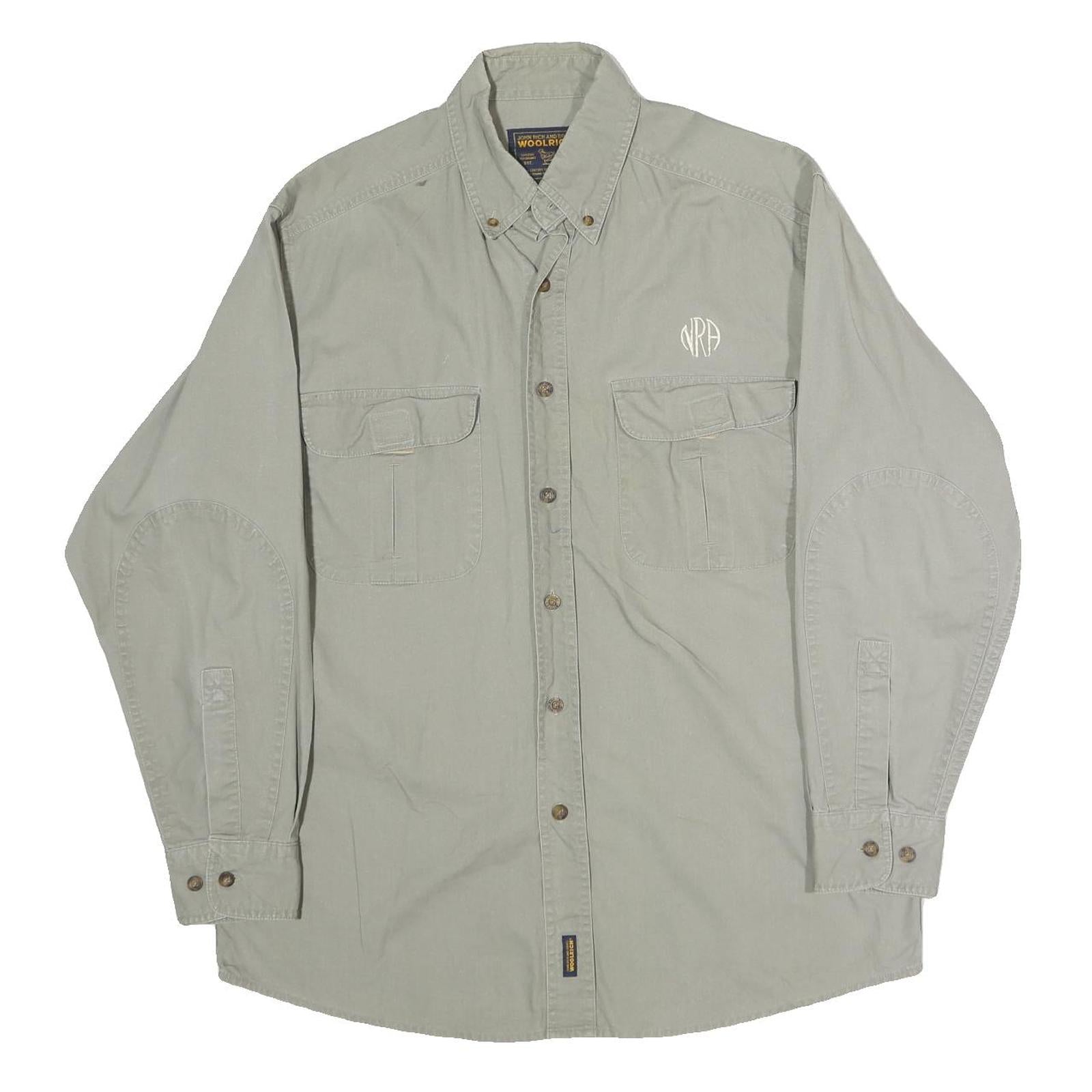 WOOLRICH Mens Green Cotton Casual Shirt M Button Down Long Sleeve Pockets Refurbished - N/A refurbished available on Cerqular