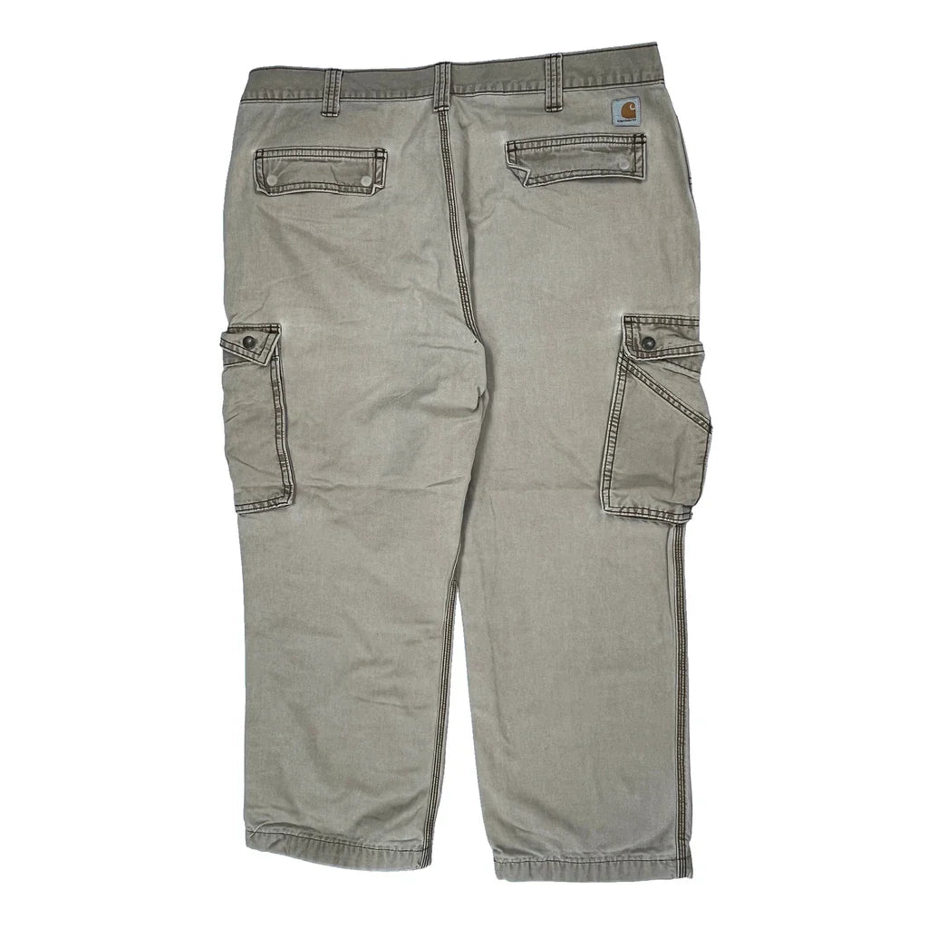 Carhartt Cargo Trousers - 40W 20L Beige Cotton Refurbished - Thrifted (note: this is a term often used to describe second- refurbished available on Cerqular