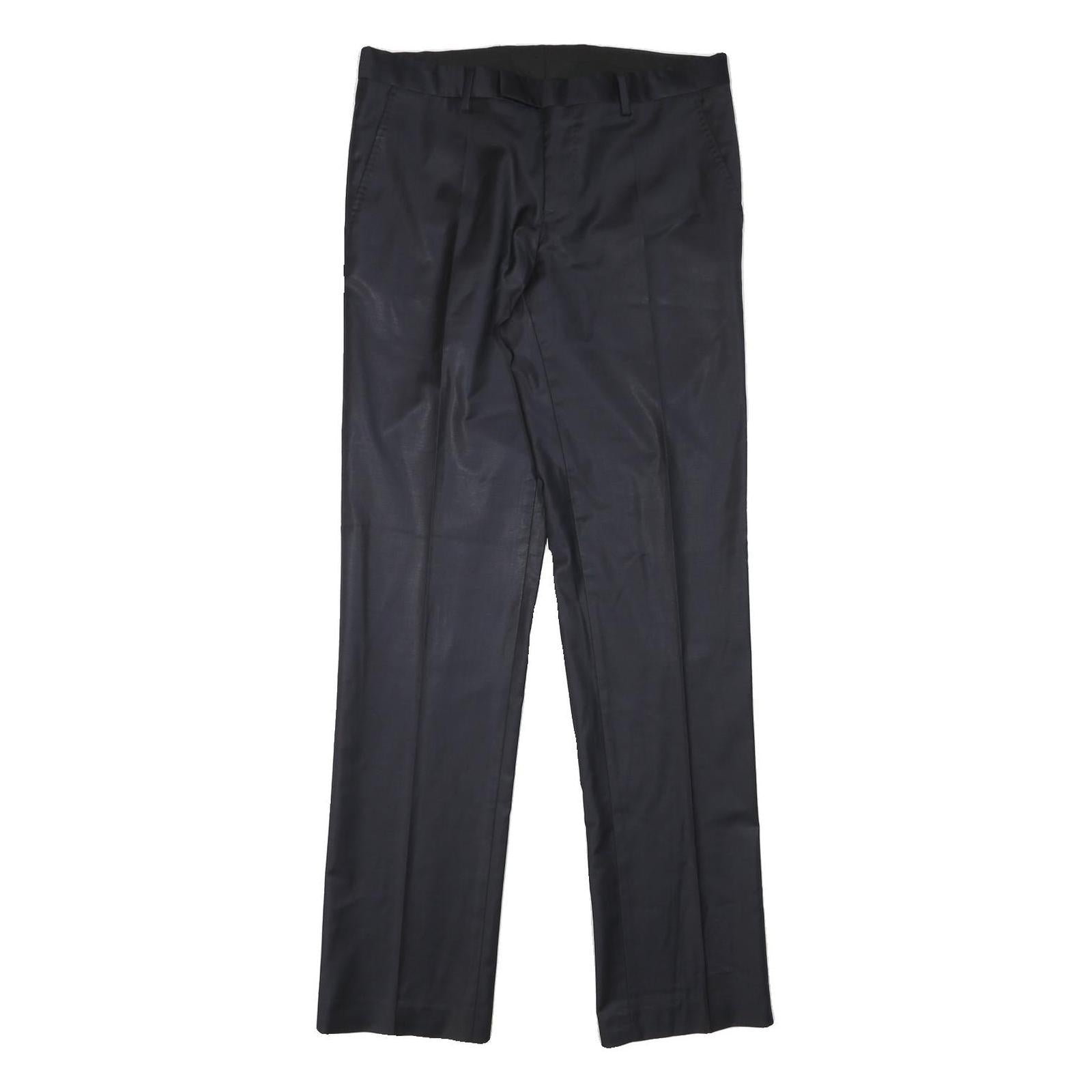 DKNY Mens Wool Blend Black Regular Fit Straight Trousers W32 L33 Elegant Refurbished - N/A refurbished available on Cerqular