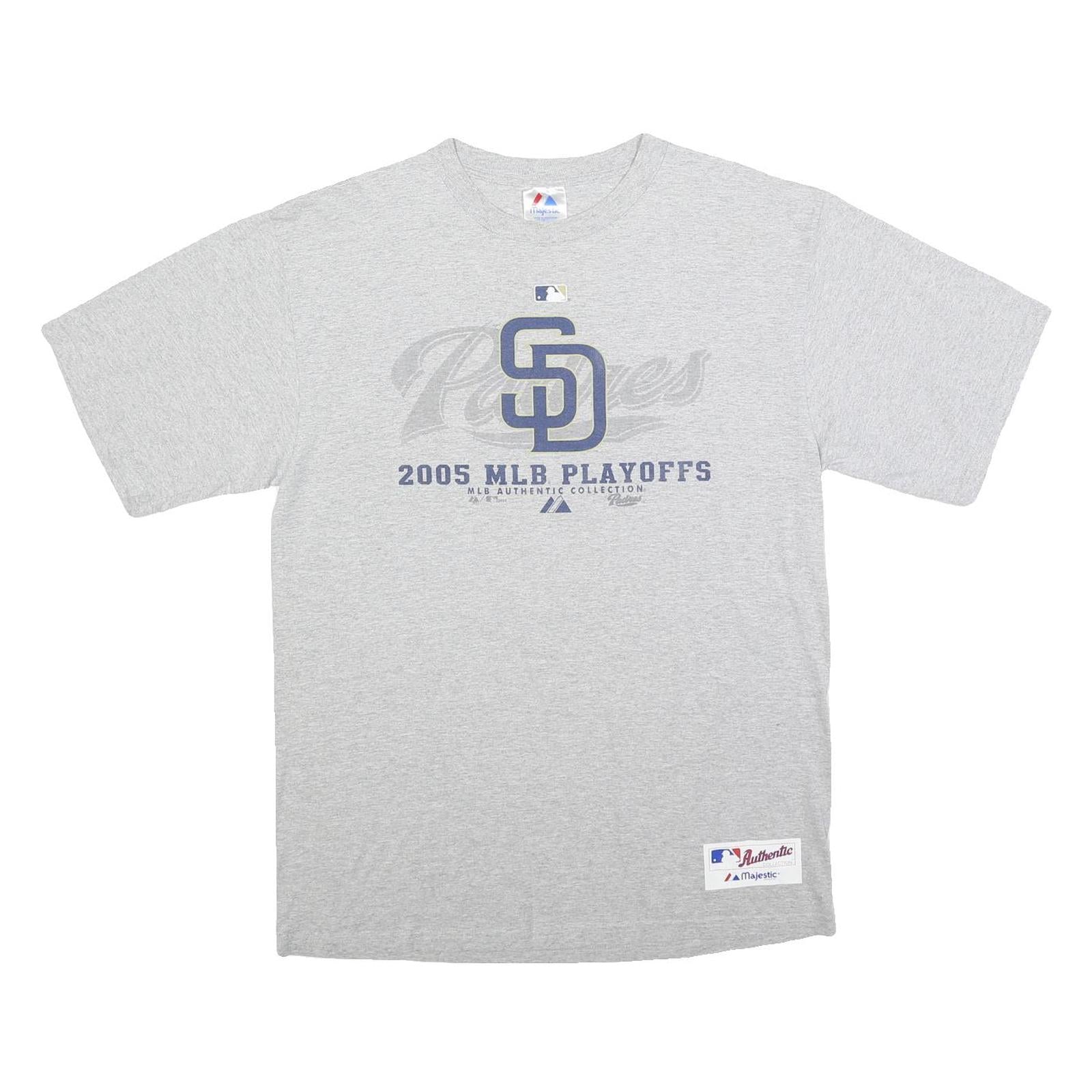 MAJESTIC Mens Grey 2005 MLB Playoffs Graphic T-Shirt M Short Sleeve Crew Neck Refurbished - N/A refurbished available on Cerqular