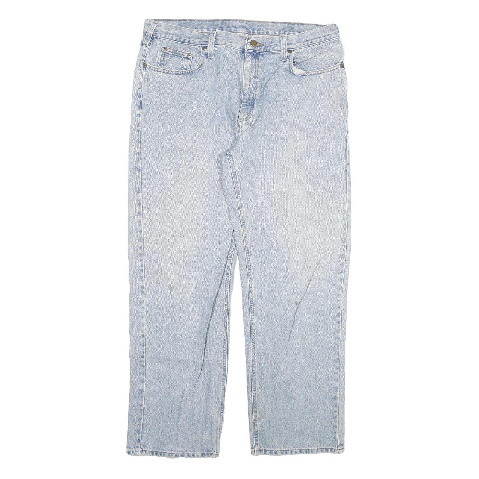 CARHARTT Mens Jeans Blue Relaxed Straight Denim Light W40 L32 Zip Comfortable Refurbished - N/A refurbished available on Cerqular