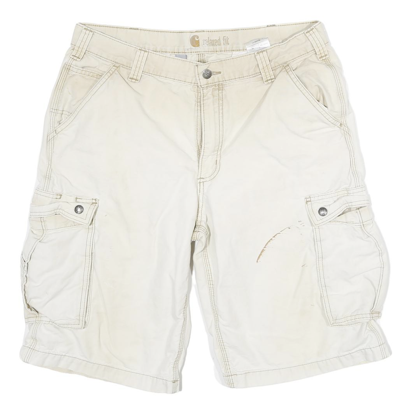CARHARTT Mens Shorts Beige Cargo Relaxed Fit XL W34 Workwear Utility Cotton Refurbished - N/A refurbished available on Cerqular
