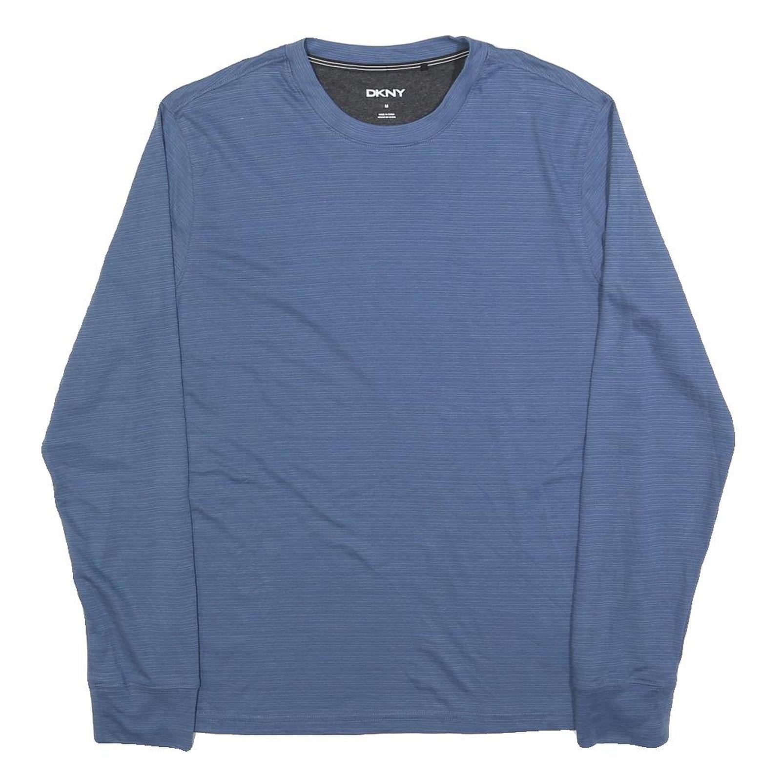 DKNY Mens Blue Long Sleeve Crew Neck T-Shirt M Polyester Blend Lightweight Refurbished - N/A refurbished available on Cerqular