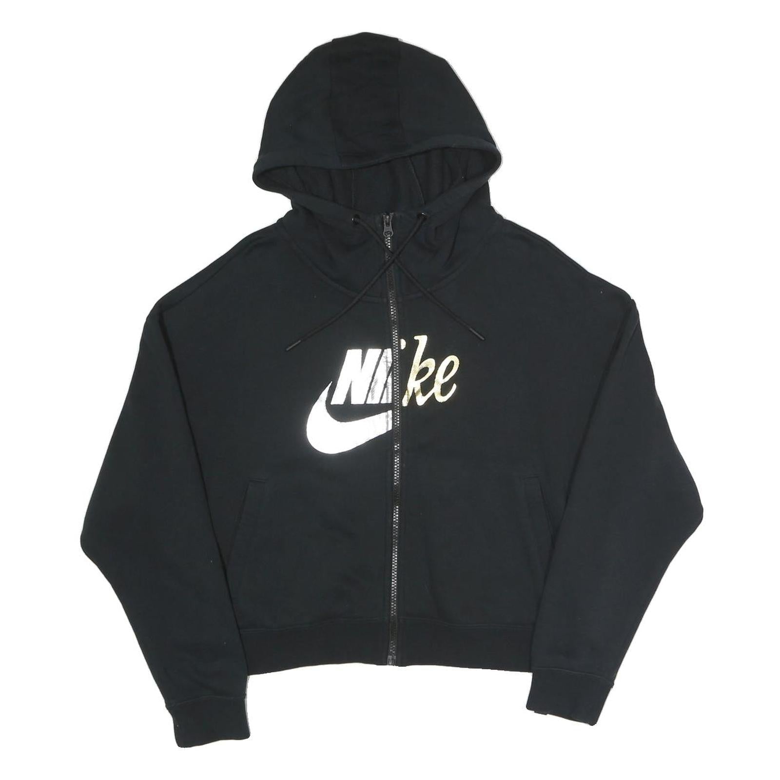 NIKE Womens Black Full Zip Hoodie M Cotton Blend Casual Sportswear Refurbished - N/A refurbished available on Cerqular