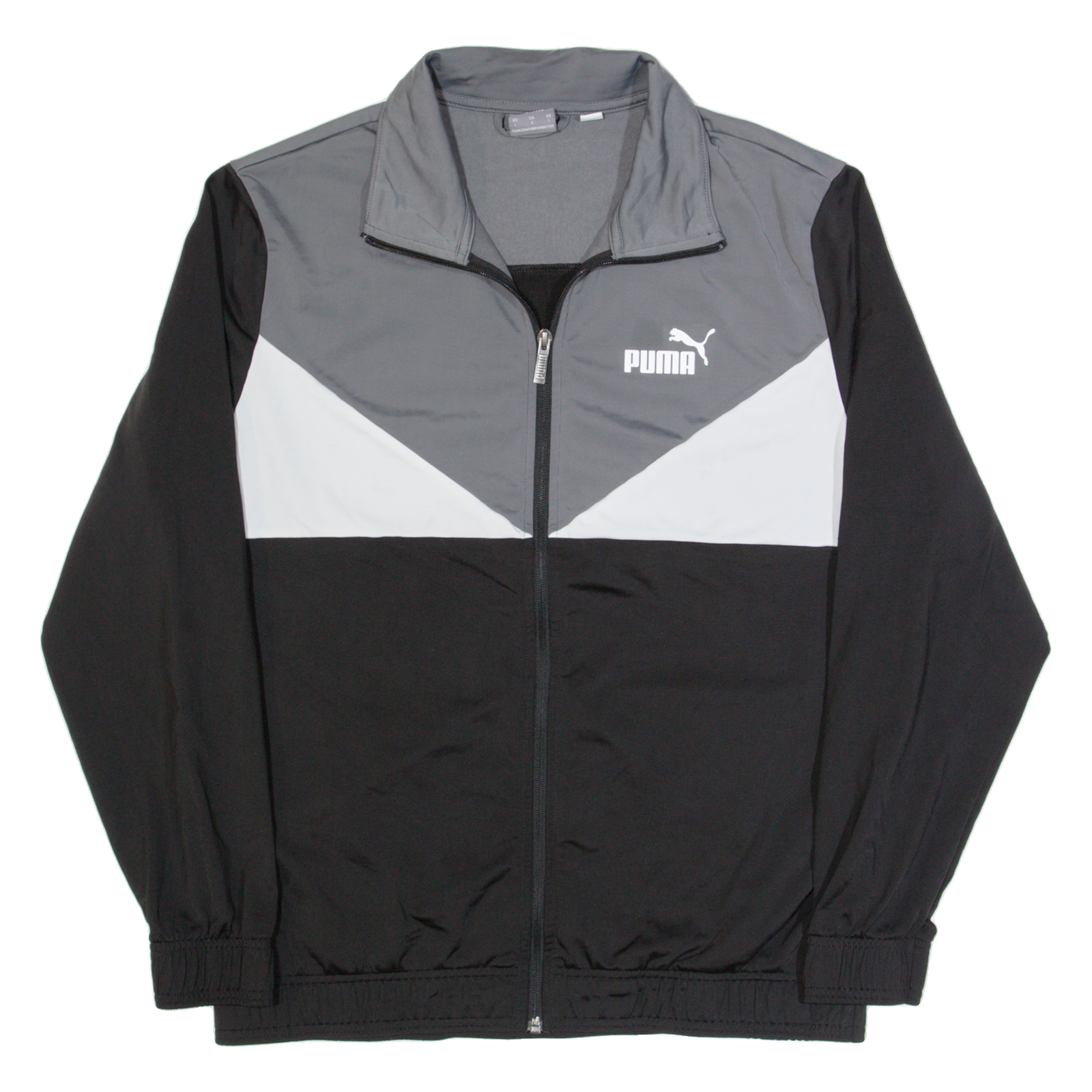 PUMA Mens Track Jacket Black Colourblock L Refurbished - N/A refurbished available on Cerqular