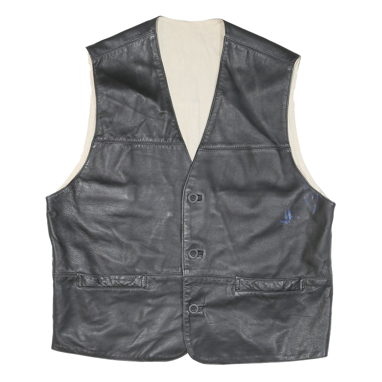 Buy Mens Black Leather Button Jacket M Vest Plain Sleeveless Classic Fit Refurbished - $40.29 Mens Black Leather Button Jacket M Vest Plain Sleeveless Classic Fit Refurbished - N/A refurbished available on Cerqular