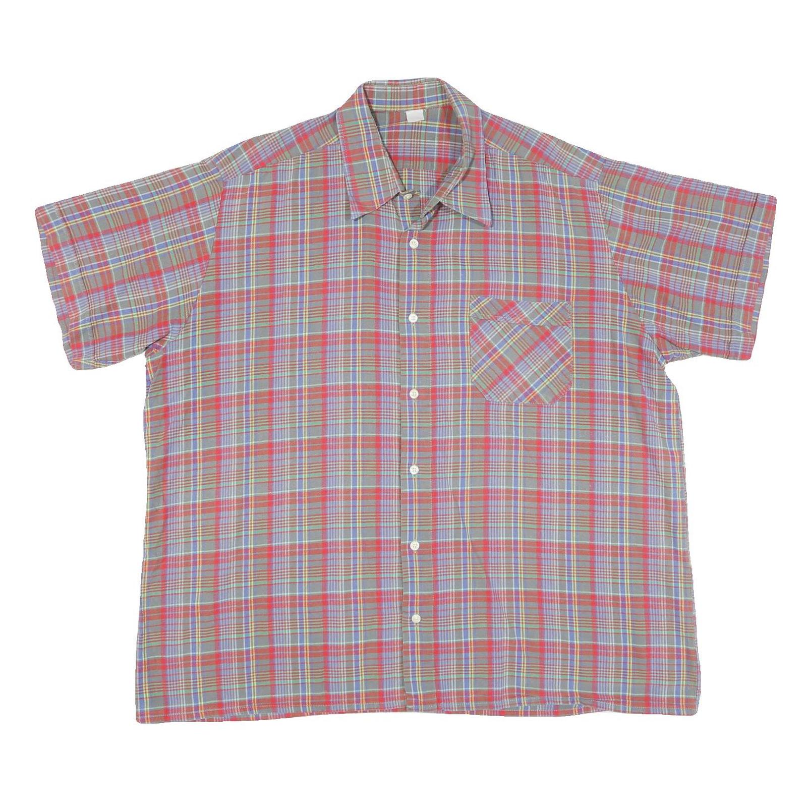 Mens Blue & Red Cotton Blend Plaid Shirt XL Casual Short Sleeve Summer Refurbished - N/A refurbished available on Cerqular