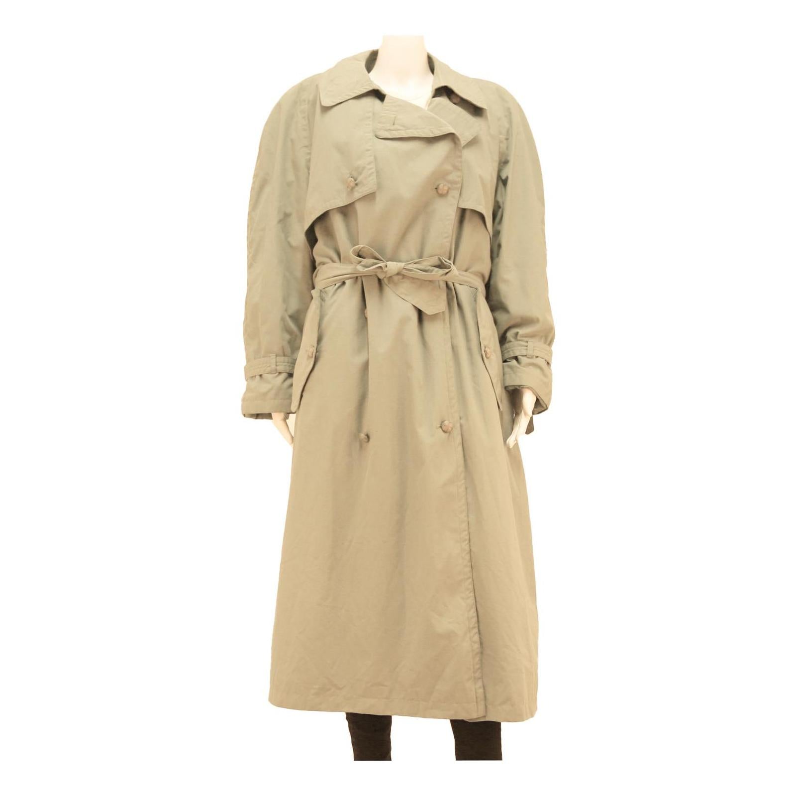 Womens Beige Cotton Blend Long Sleeve Button Jacket UK 18 Casual Classic Trench Refurbished - N/A refurbished available on Cerqular