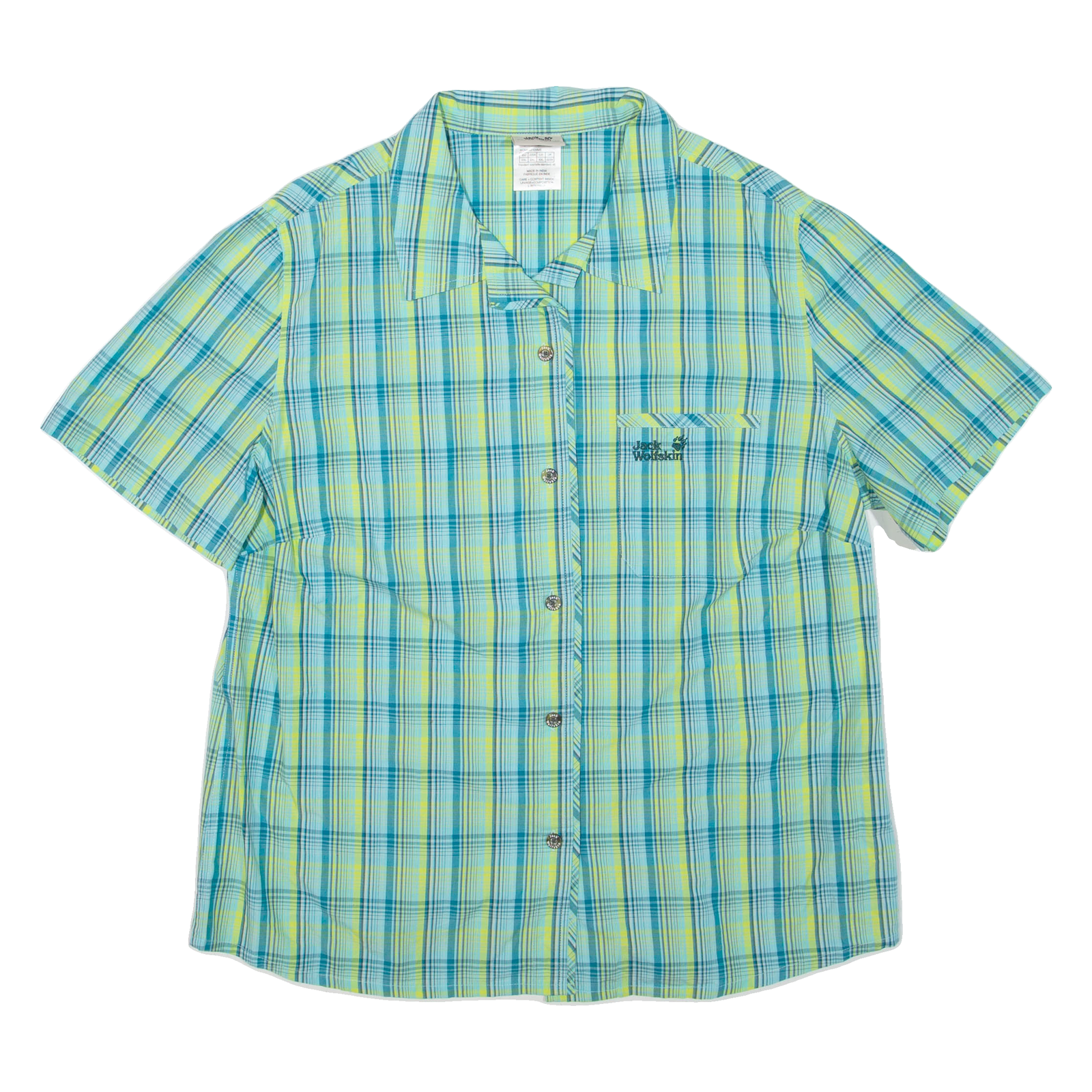 JACK WOLFSKIN Womens Shirt Green Check UK 22 Refurbished - N/A refurbished available on Cerqular