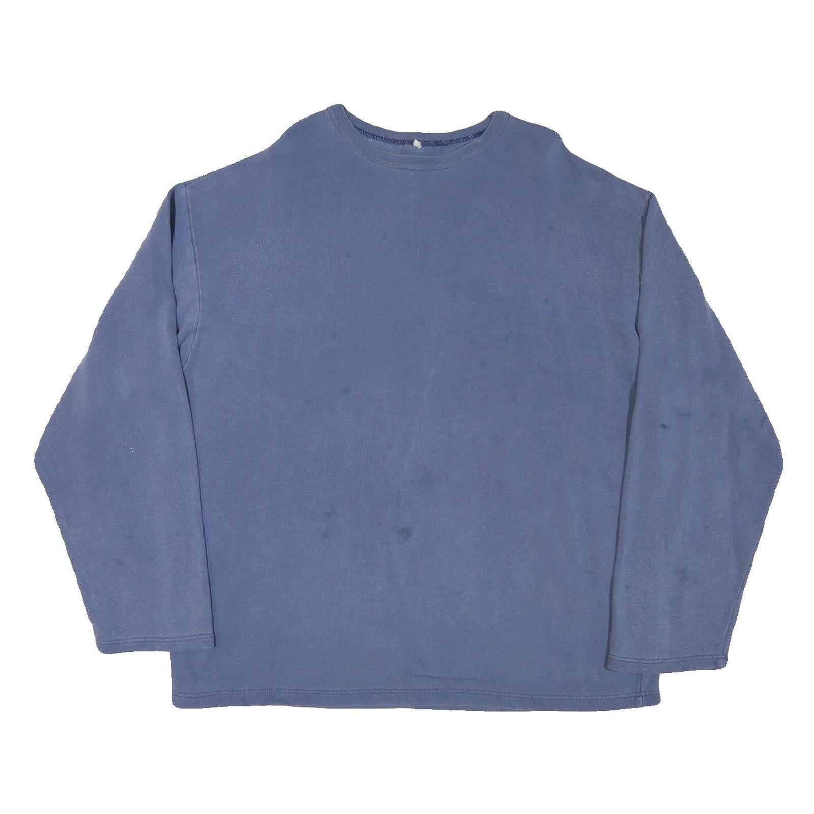 Mens Blue Sweatshirt XL Floral Graphic Crew Neck Cotton Blend Casual Refurbished - N/A refurbished available on Cerqular