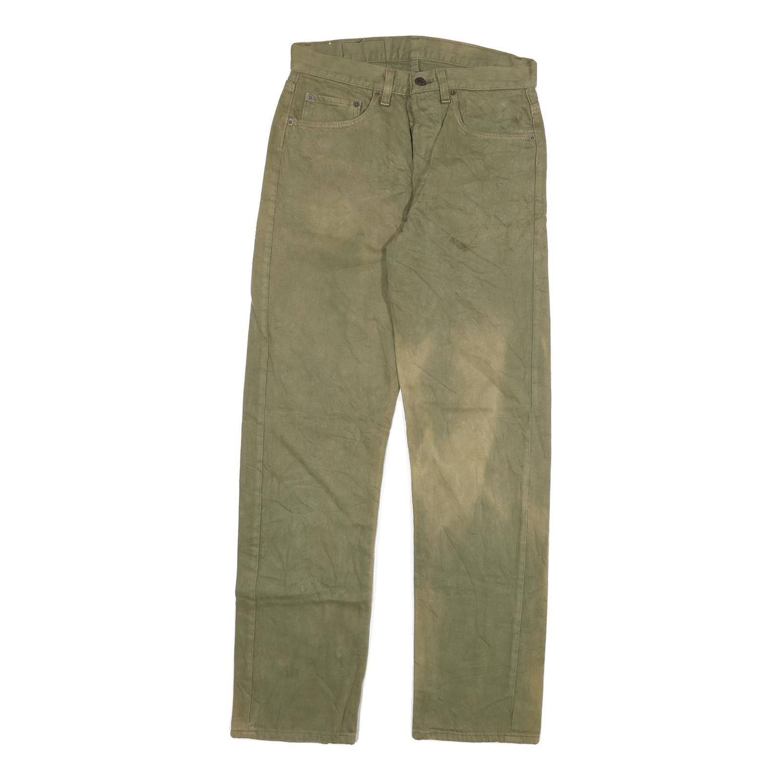 LEVI'S 501 Mens Jeans Green Regular Straight Denim Medium W28 L30 Classic Button Refurbished - N/A refurbished available on Cerqular