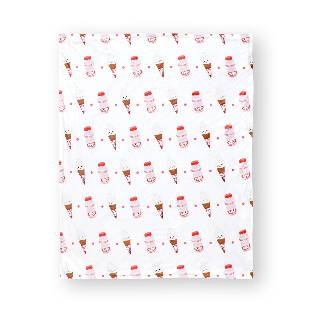 Minky Fleece Sensory Baby Blanket - Yogurt Drink + Ice Cream Refurbished - The Wee Bean refurbished available on Cerqular