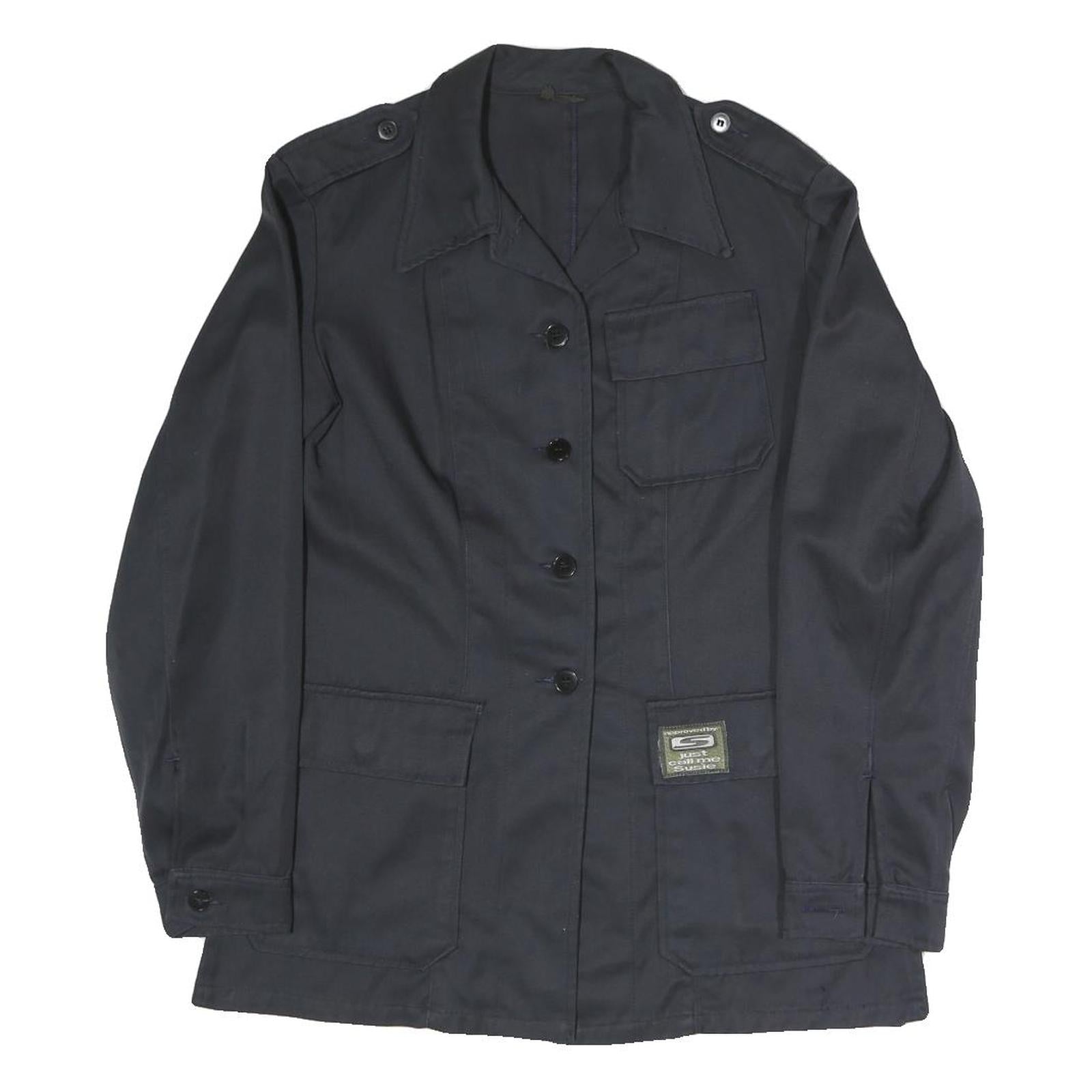 JUST CALL ME SUSIE Womens Black Button Jacket S Polyester Blend Plain Casual Refurbished - N/A refurbished available on Cerqular