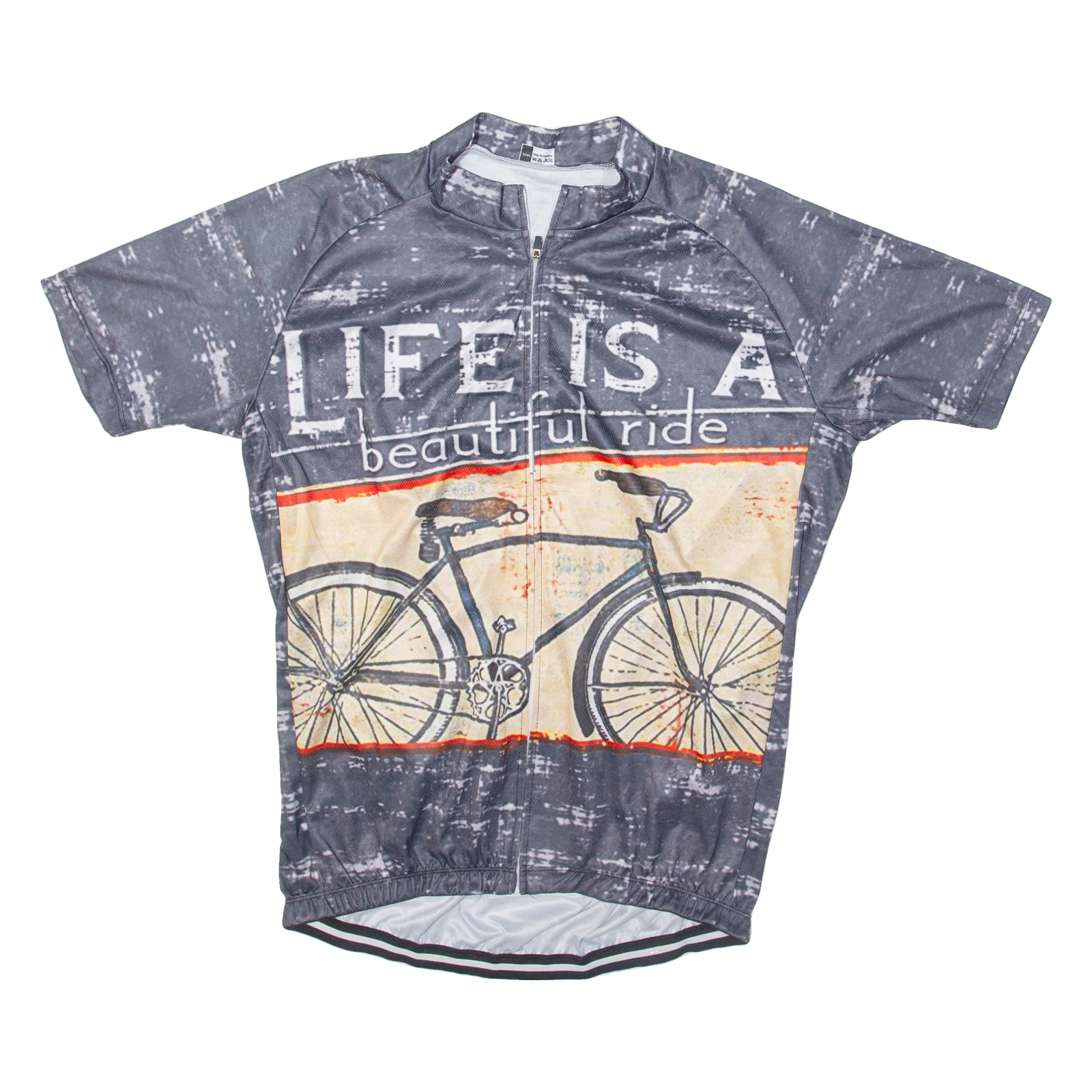 Full Zip Cycling Mens Jersey Grey 3XL Refurbished - N/A refurbished available on Cerqular