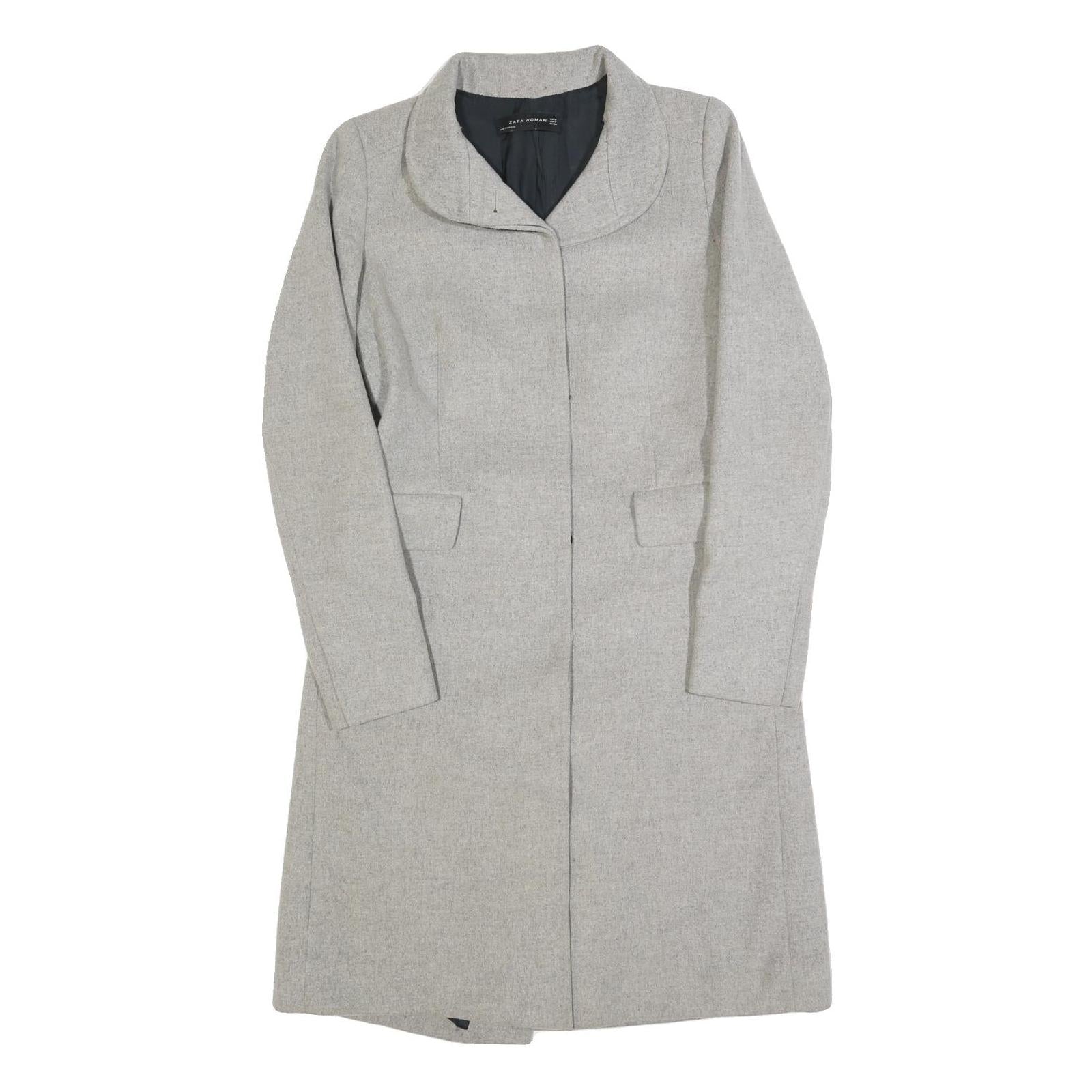 ZARA WOMAN Womens Grey Button Jacket M Plain Classic Tailored Long Sleeve Refurbished - N/A refurbished available on Cerqular