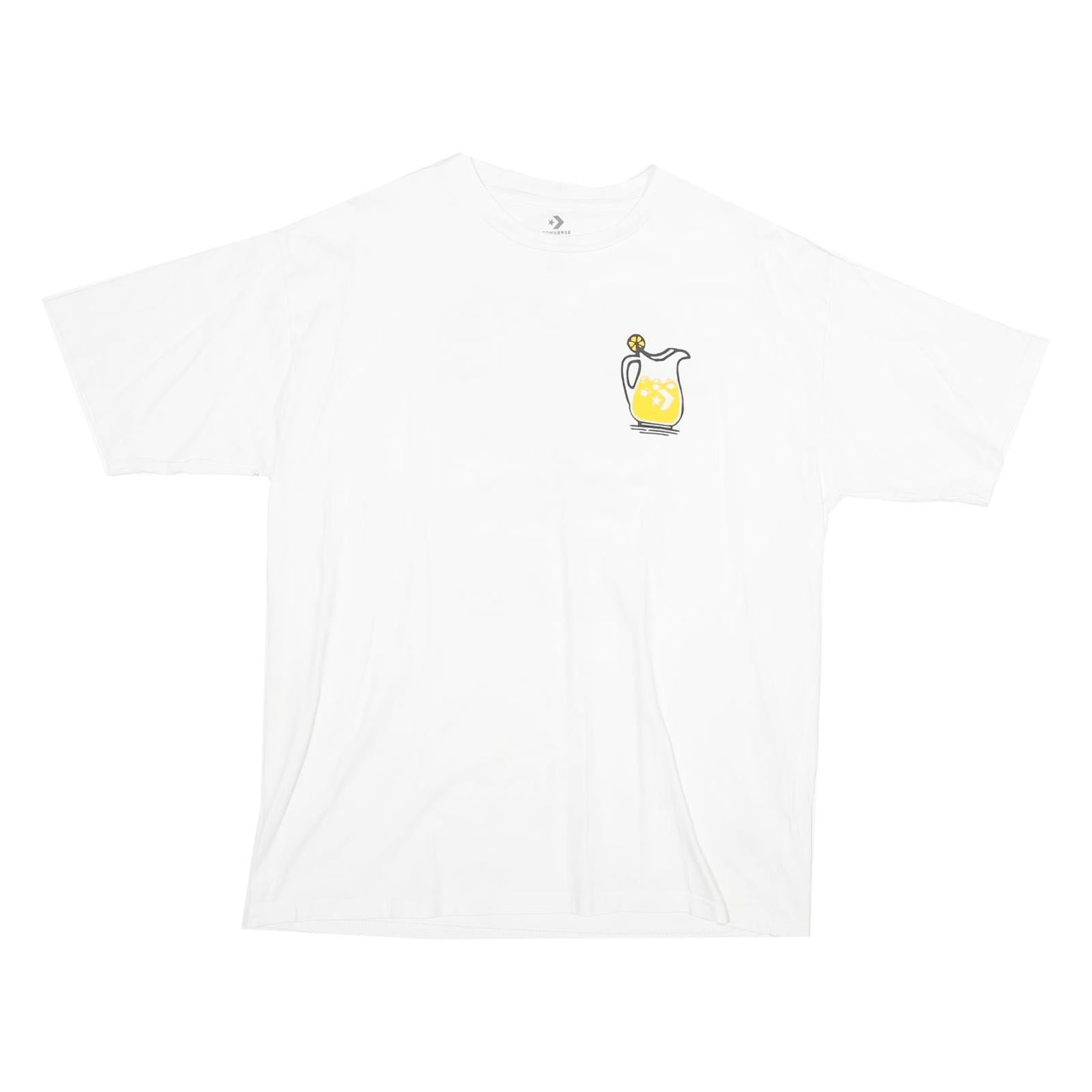 CONVERSE Womens White Graphic T-Shirt M Short Sleeve Crew Neck Lemon Tree Print Refurbished - N/A refurbished available on Cerqular
