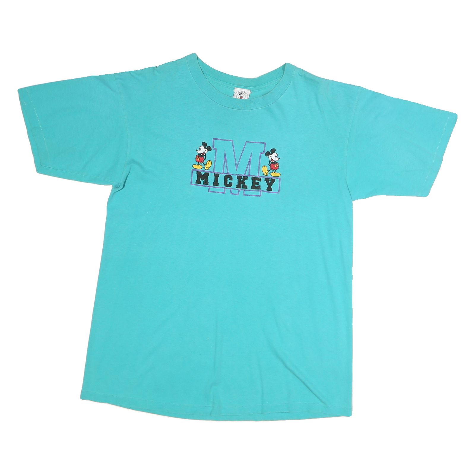 MICKEY & CO Mens Blue Graphic T-Shirt L Short Sleeve Crew Neck Cotton Casual Refurbished - N/A refurbished available on Cerqular