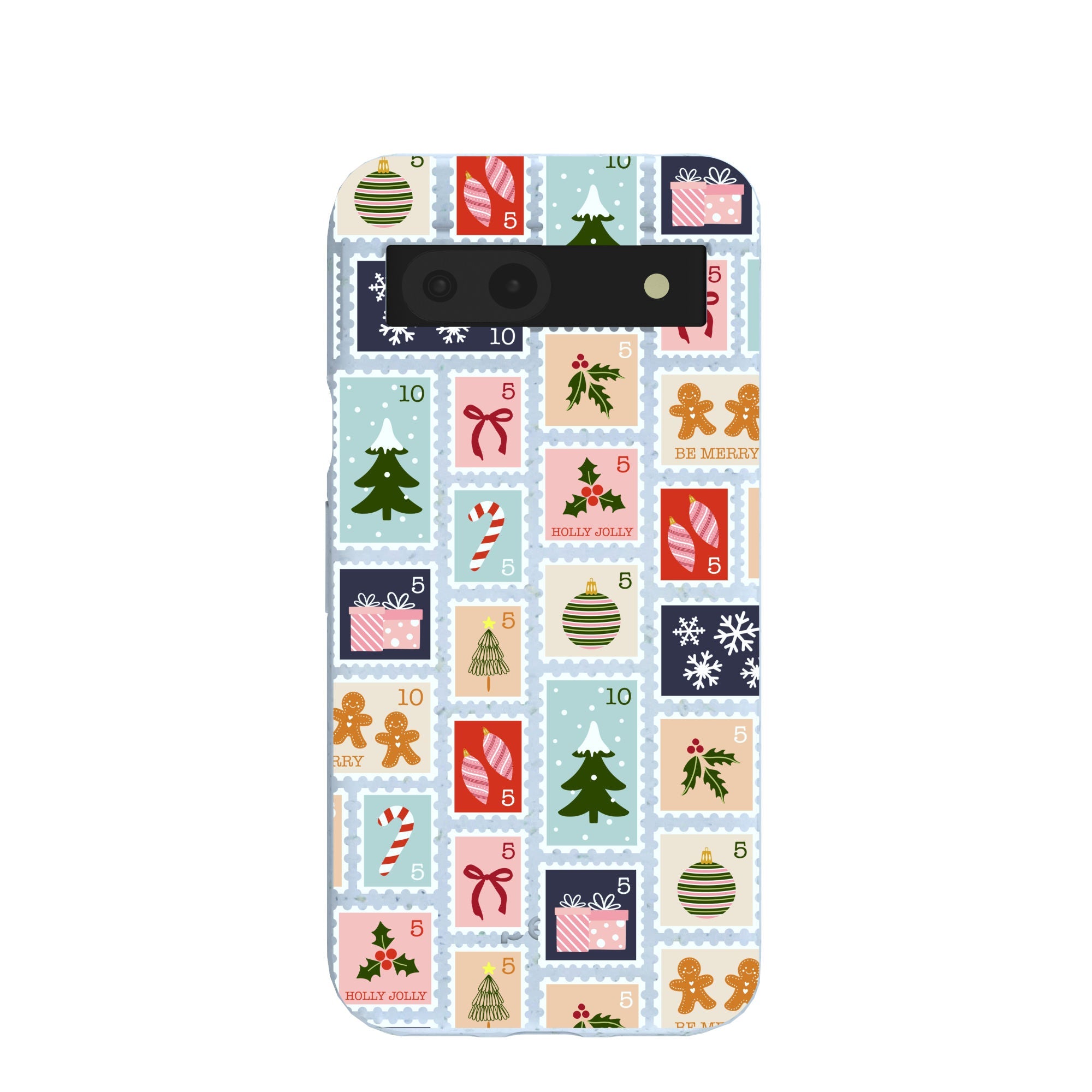 Powder Blue Noel Stamps Google Pixel 8a Case Refurbished - Pela Case refurbished available on Cerqular