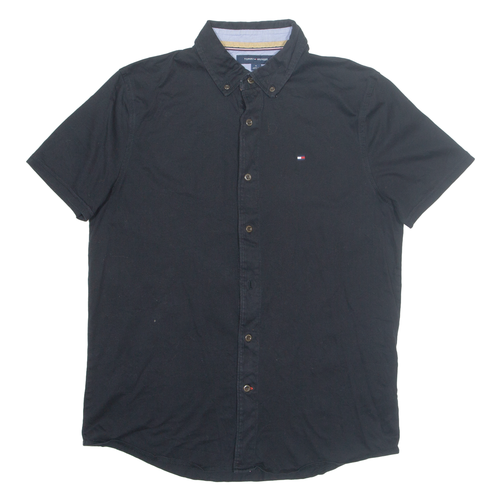 TOMMY HILFIGER Mens Plain Shirt Black M Refurbished - N/A refurbished available on Cerqular