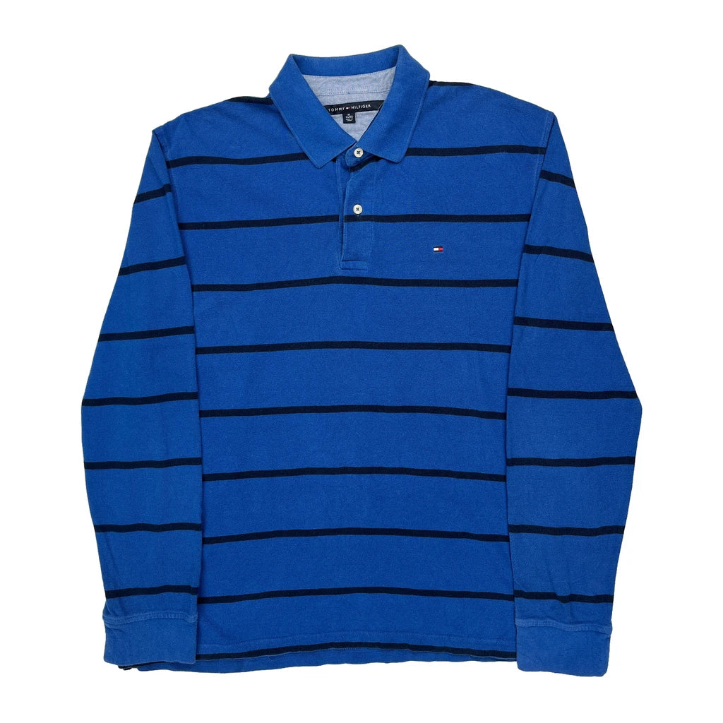 Buy Tommy Hilfiger Striped Long Sleeve Polo Shirt - XL Blue Cotton Refurbished - $33.49 Tommy Hilfiger Striped Long Sleeve Polo Shirt - XL Blue Cotton Refurbished - Thrifted (note: this is a term often used to describe second- refurbished available on Cerqular