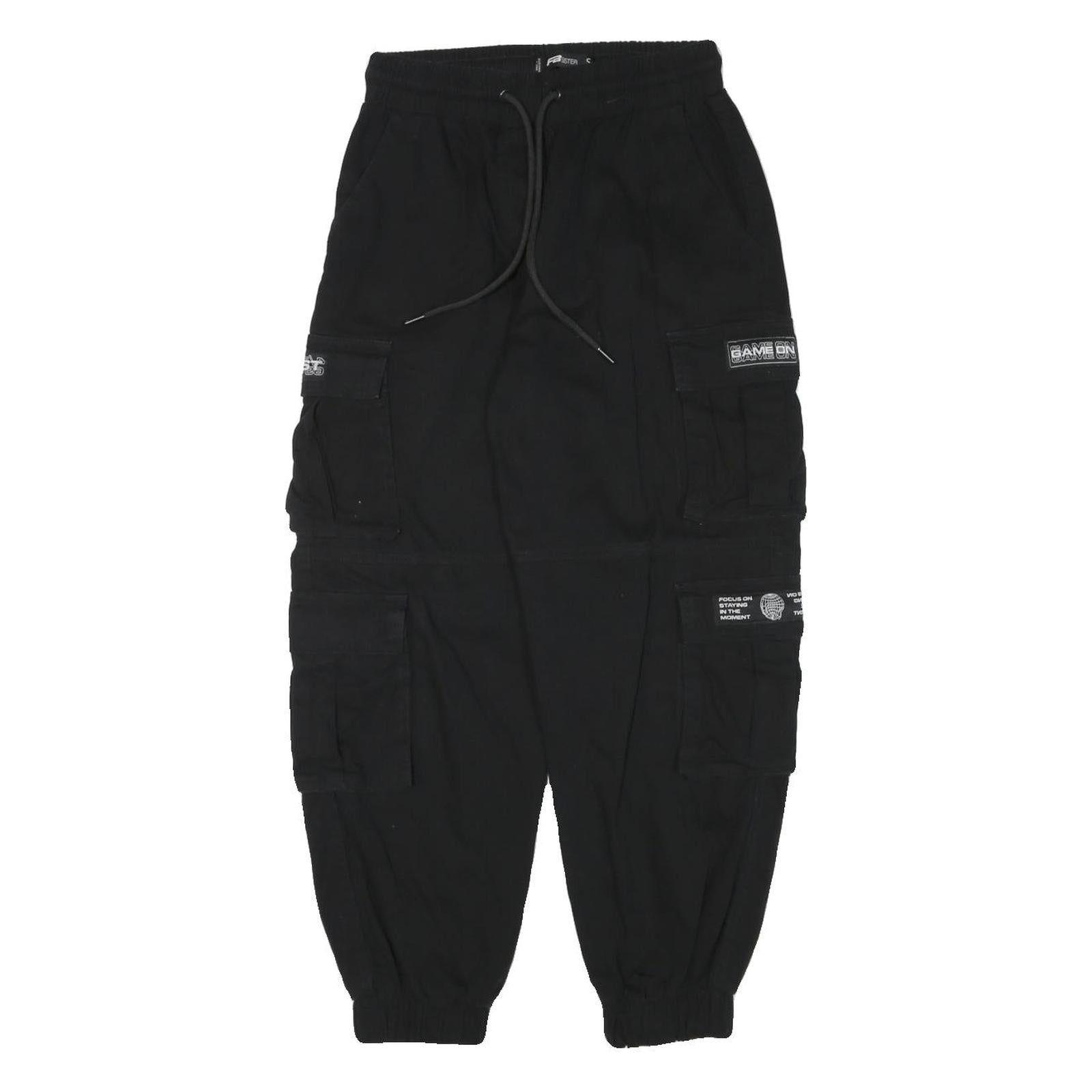 Buy FB SISTER Mens Cotton Blend Black Relaxed Cargo Trousers W26 L26 Drawstring Refurbished - $23.39 FB SISTER Mens Cotton Blend Black Relaxed Cargo Trousers W26 L26 Drawstring Refurbished - N/A refurbished available on Cerqular