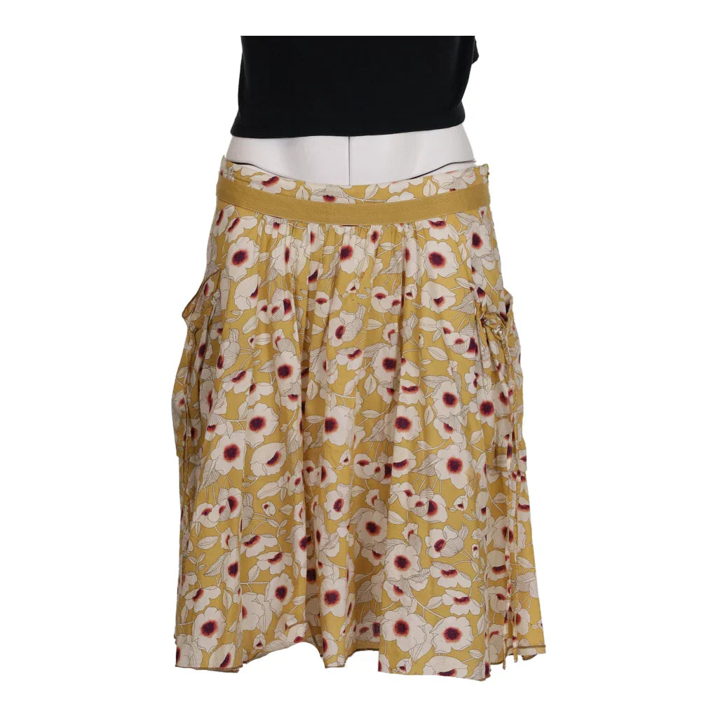 Marlboro Classics Floral Midi Skirt - 32W UK 12 Yellow Cotton Refurbished - Thrifted (note: this is a term often used to describe second- refurbished available on Cerqular