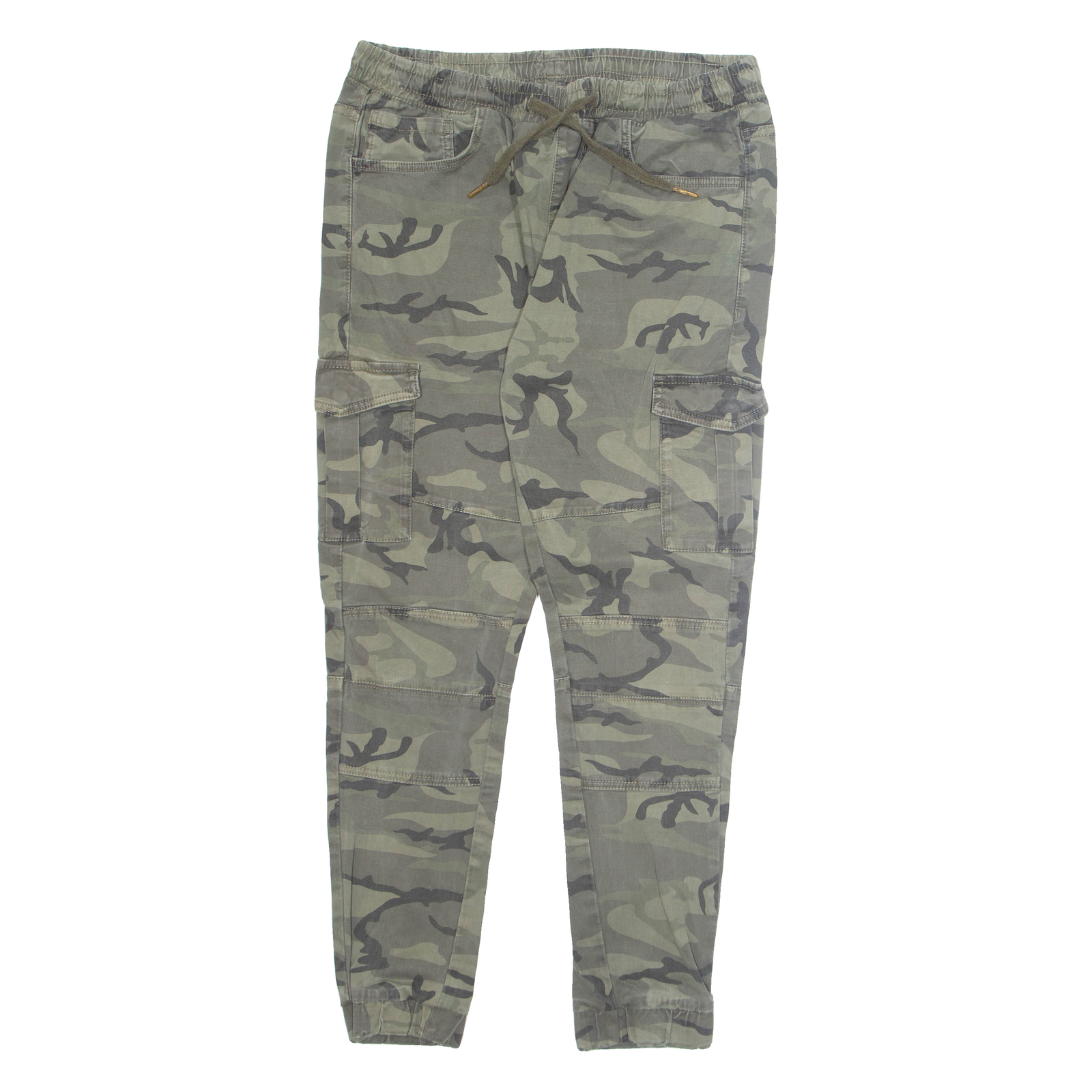 FSBN Camo Cargo Mens Trousers Green Regular Tapered W30 L28 Refurbished - N/A refurbished available on Cerqular
