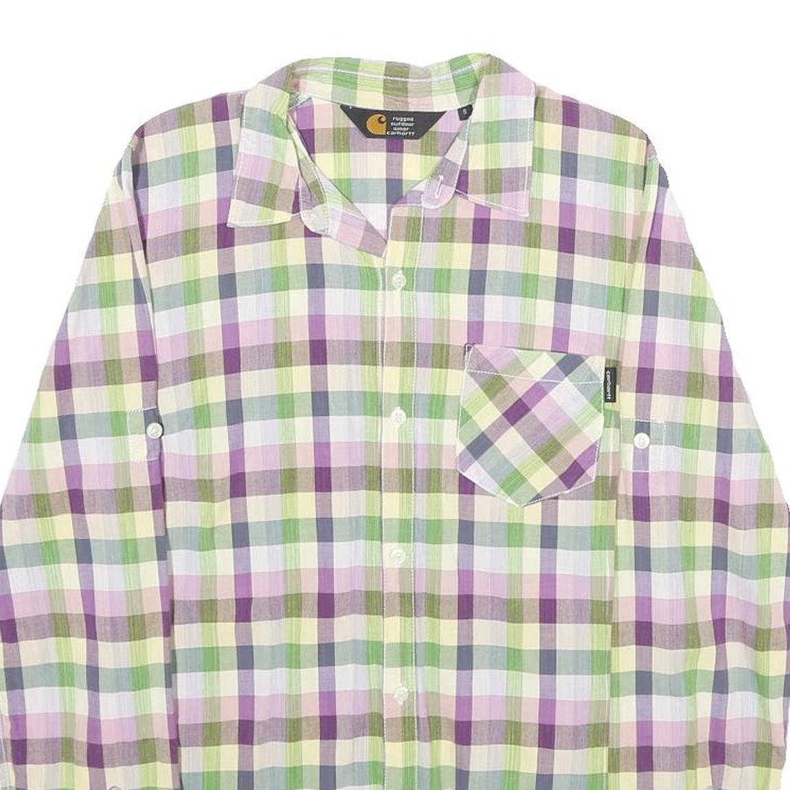 CARHARTT Womens Green & Purple Check Shirt S Long Sleeve Casual Cotton Refurbished - N/A refurbished available on Cerqular