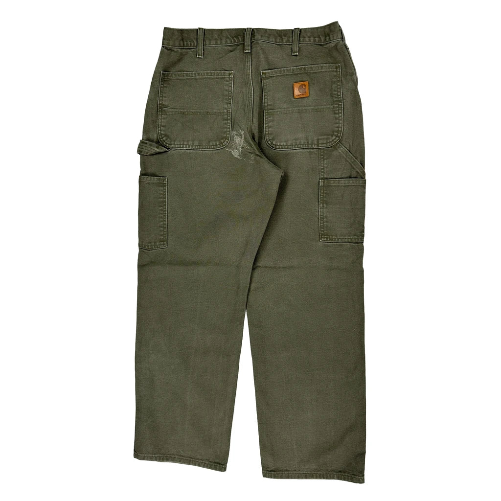 Buy Carhartt Double Knee Carpenter Trousers - 32W 30L Green Cotton Refurbished - $73.69 Carhartt Double Knee Carpenter Trousers - 32W 30L Green Cotton Refurbished - Thrifted (note: this is a term often used to describe second- refurbished available on Cerqular