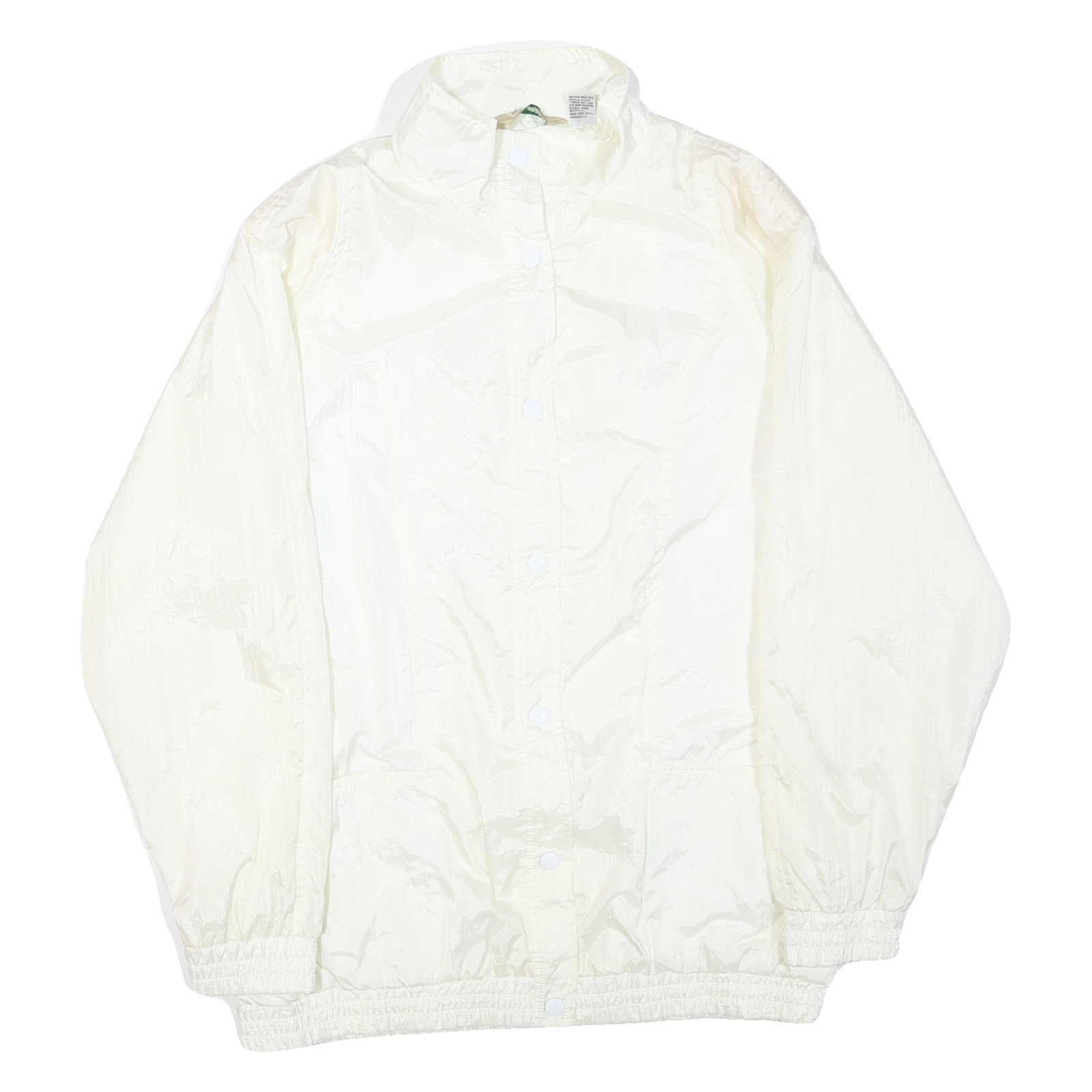 Womens White Button Jacket L Polyester Blend Plain Lightweight Casual Refurbished - N/A refurbished available on Cerqular