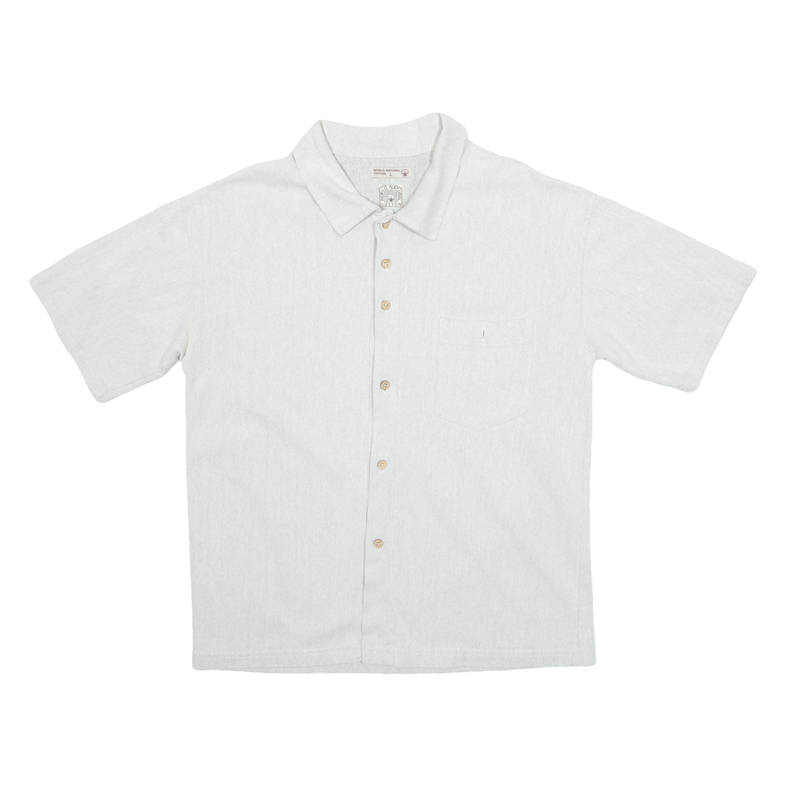 WORLD NATURAL COTTON Mens Plain Shirt Grey 90s L Refurbished - N/A refurbished available on Cerqular