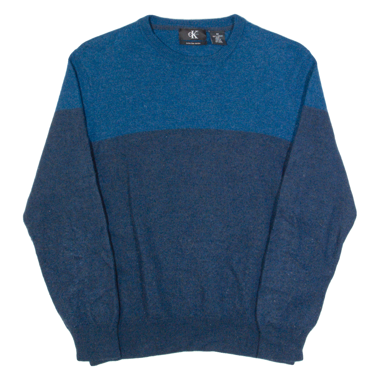 CALVIN KLEIN Womens Jumper Blue Tight Knit Wool M Refurbished - N/A refurbished available on Cerqular