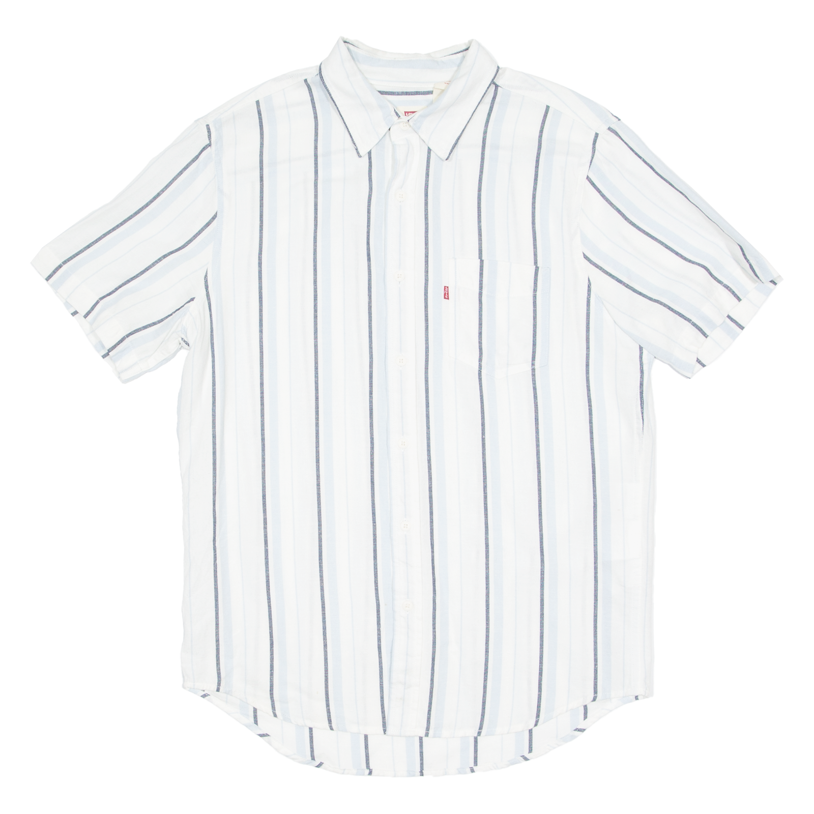 LEVI'S Mens Shirt White Striped M Refurbished - N/A refurbished available on Cerqular