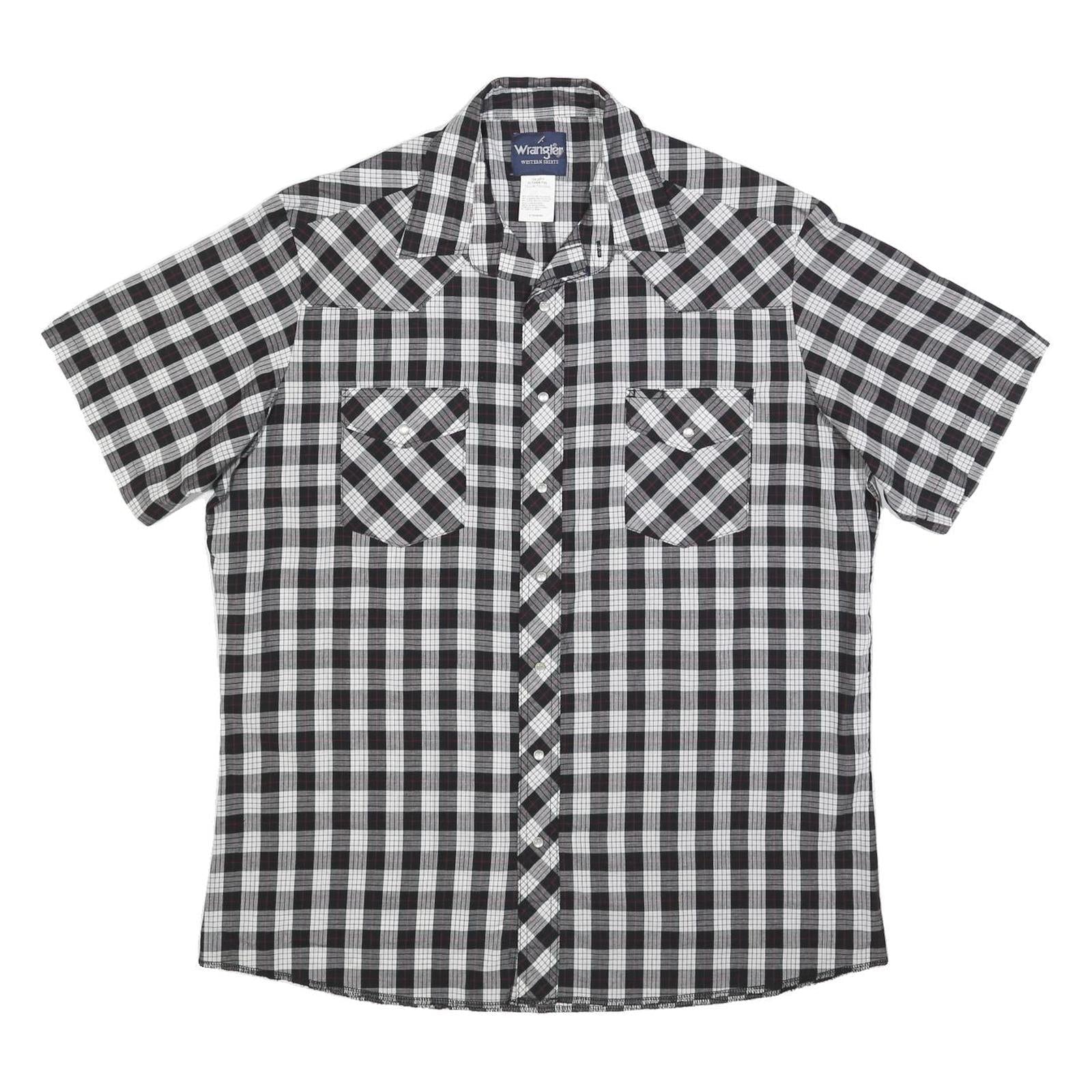 WRANGLER Mens Black & White Check Shirt XL Western Style Casual Cotton Blend Refurbished - N/A refurbished available on Cerqular