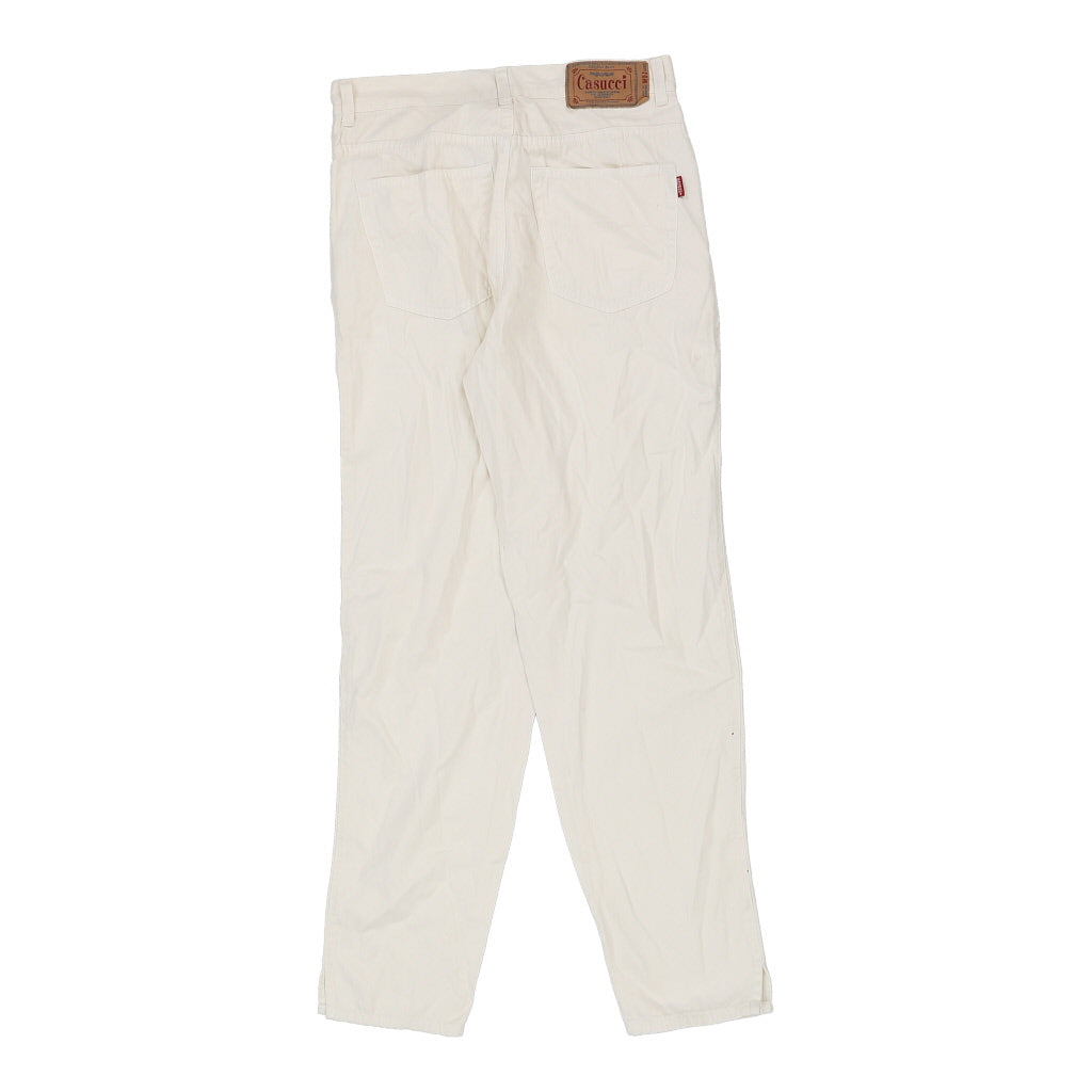 Buy Casucci Trousers - 28W UK 8 White Cotton Refurbished - $16.87 Casucci Trousers - 28W UK 8 White Cotton Refurbished - Thrifted (note: this is a term often used to describe second- refurbished available on Cerqular