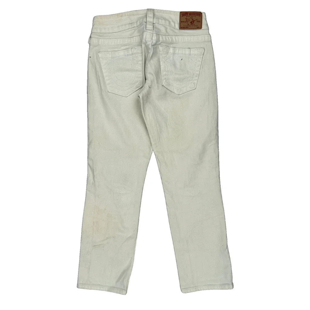 Made In Usa True Religion Jeans - 27W UK 6 White Cotton Blend Refurbished - Thrifted (note: this is a term often used to describe second- refurbished available on Cerqular