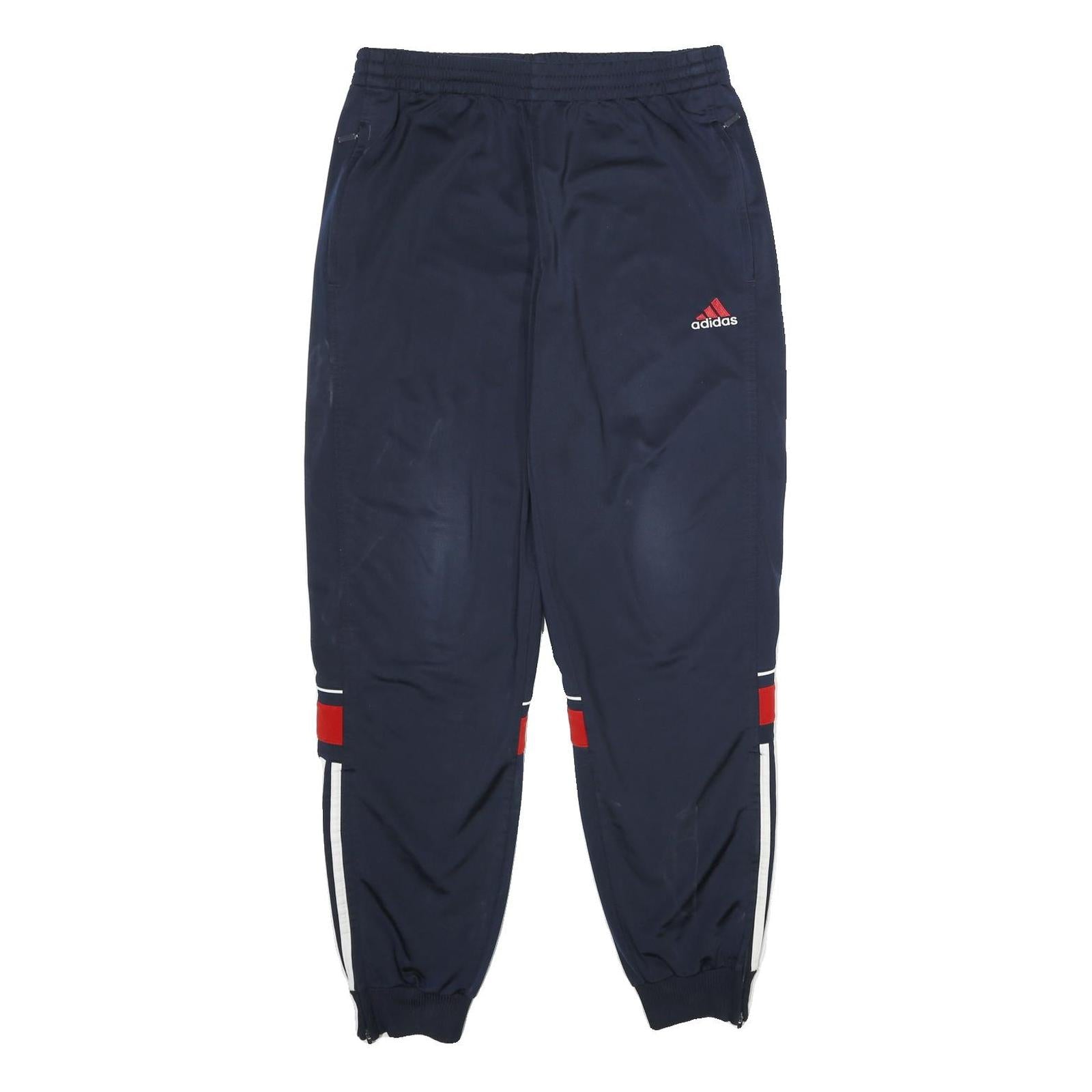 ADIDAS Mens Joggers Navy Blue & Red Slim Tapered M W30 L32 Sports Casual Refurbished - N/A refurbished available on Cerqular
