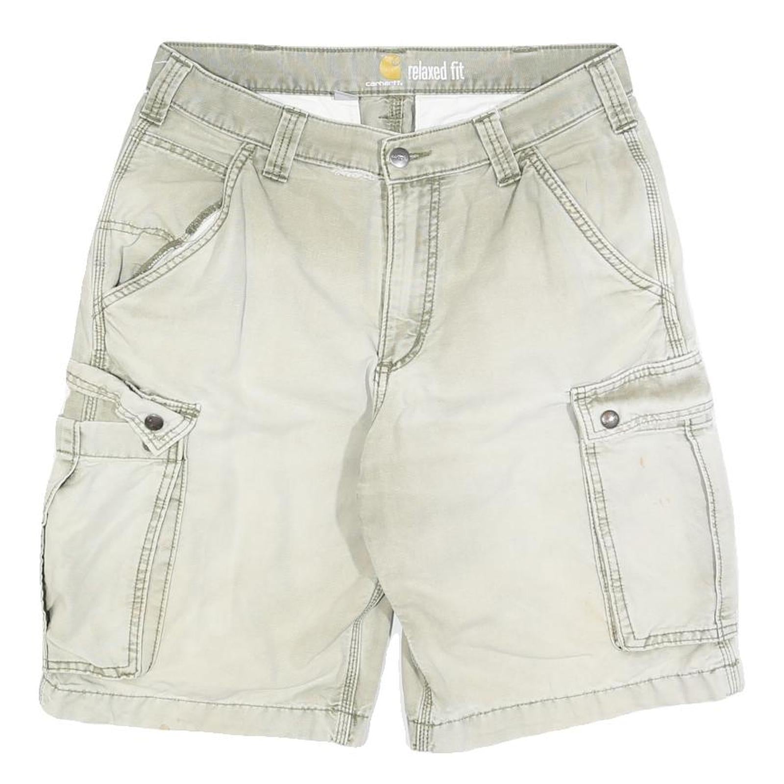 CARHARTT Mens Shorts Beige Relaxed Fit Cargo M W32 Workwear Durable Refurbished - N/A refurbished available on Cerqular