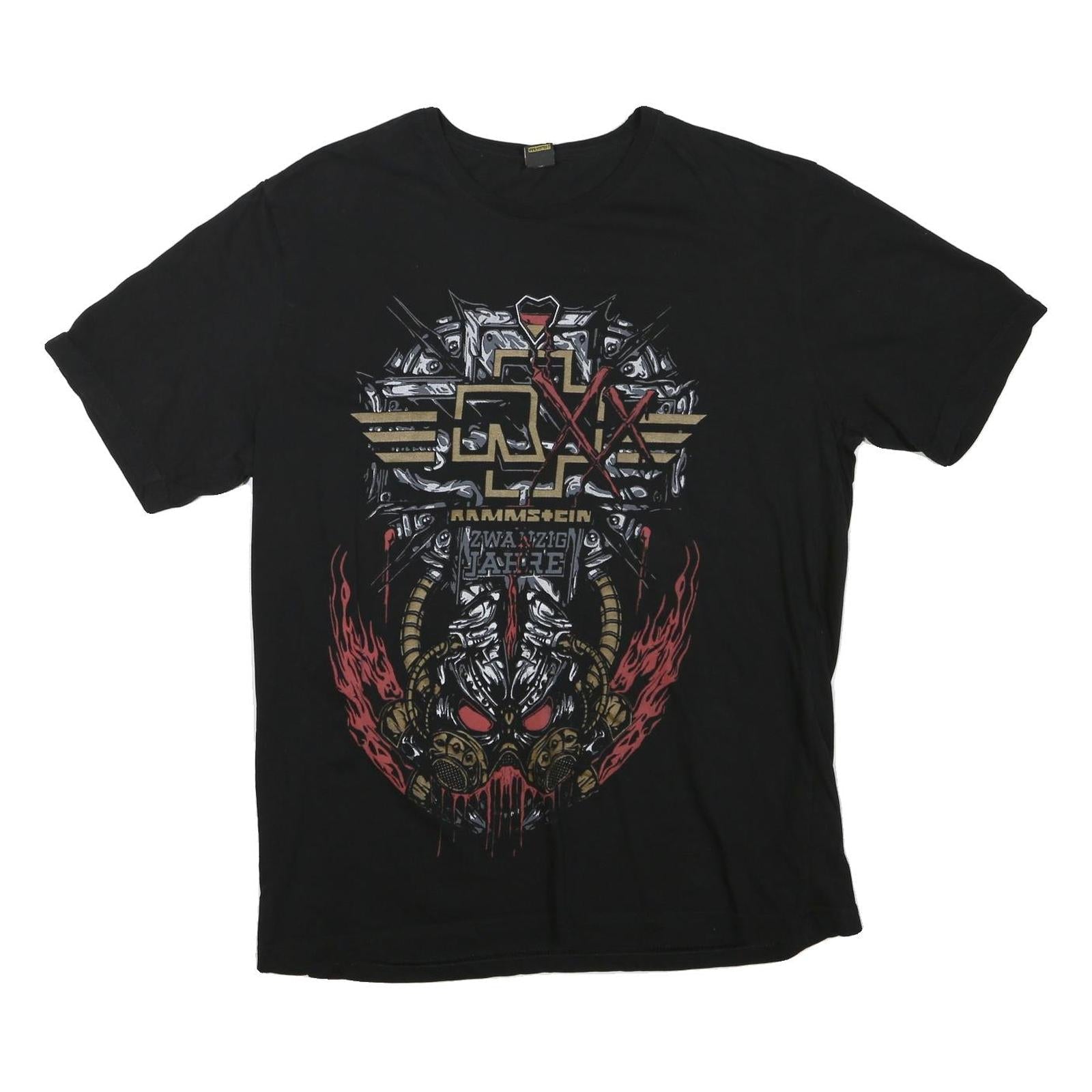 ENERGIE Mens Black Rammstein Graphic T-Shirt XL Short Sleeve Crew Neck Band Refurbished - N/A refurbished available on Cerqular