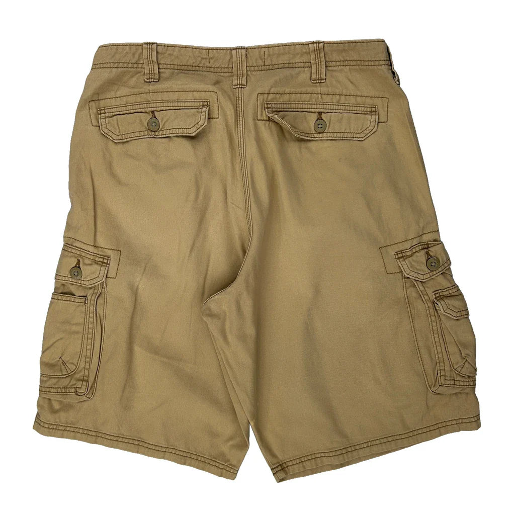 Lee Cargo Shorts - 34W 10L Beige Cotton Refurbished - Thrifted (note: this is a term often used to describe second- refurbished available on Cerqular