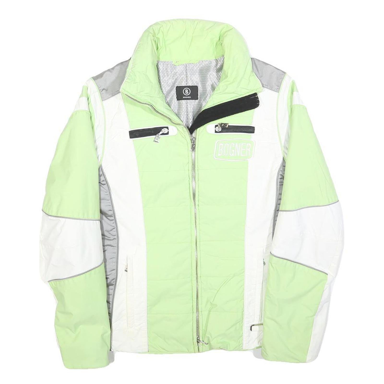 BOGNER Womens Green & White Polyester Blend Zip Jacket S Sports Outerwear Refurbished - N/A refurbished available on Cerqular