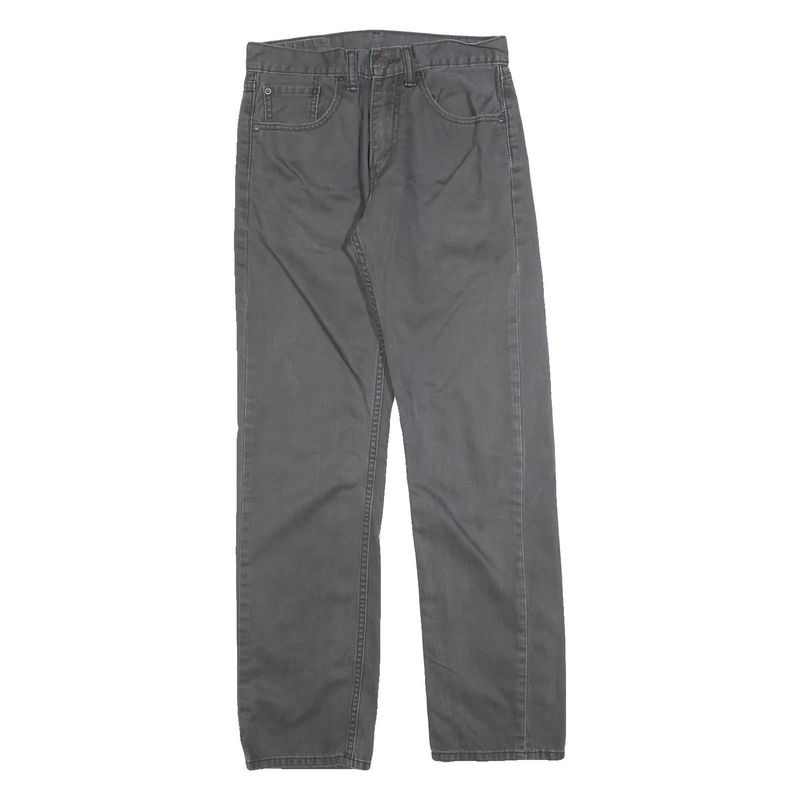 LEVI'S Mens Regular Fit Grey Cotton Blend Trousers W29 L32 Zip Closure Casual Refurbished - N/A refurbished available on Cerqular