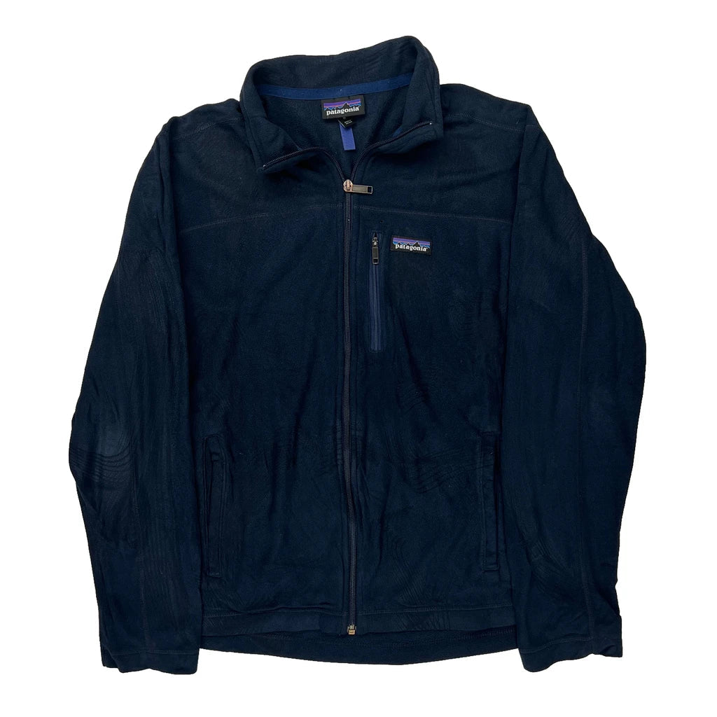 Patagonia Fleece Jacket - Medium Navy Polyester Refurbished - Thrifted (note: this is a term often used to describe second- refurbished available on Cerqular