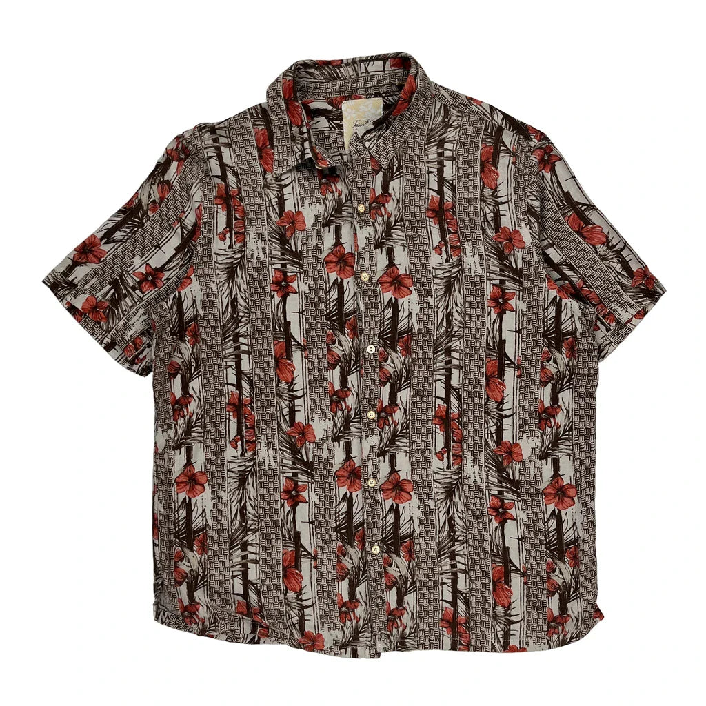 Tasso Elba Floral Hawaiian Shirt - XL Multicoloured Silk Blend Refurbished - Thrifted (note: this is a term often used to describe second- refurbished available on Cerqular