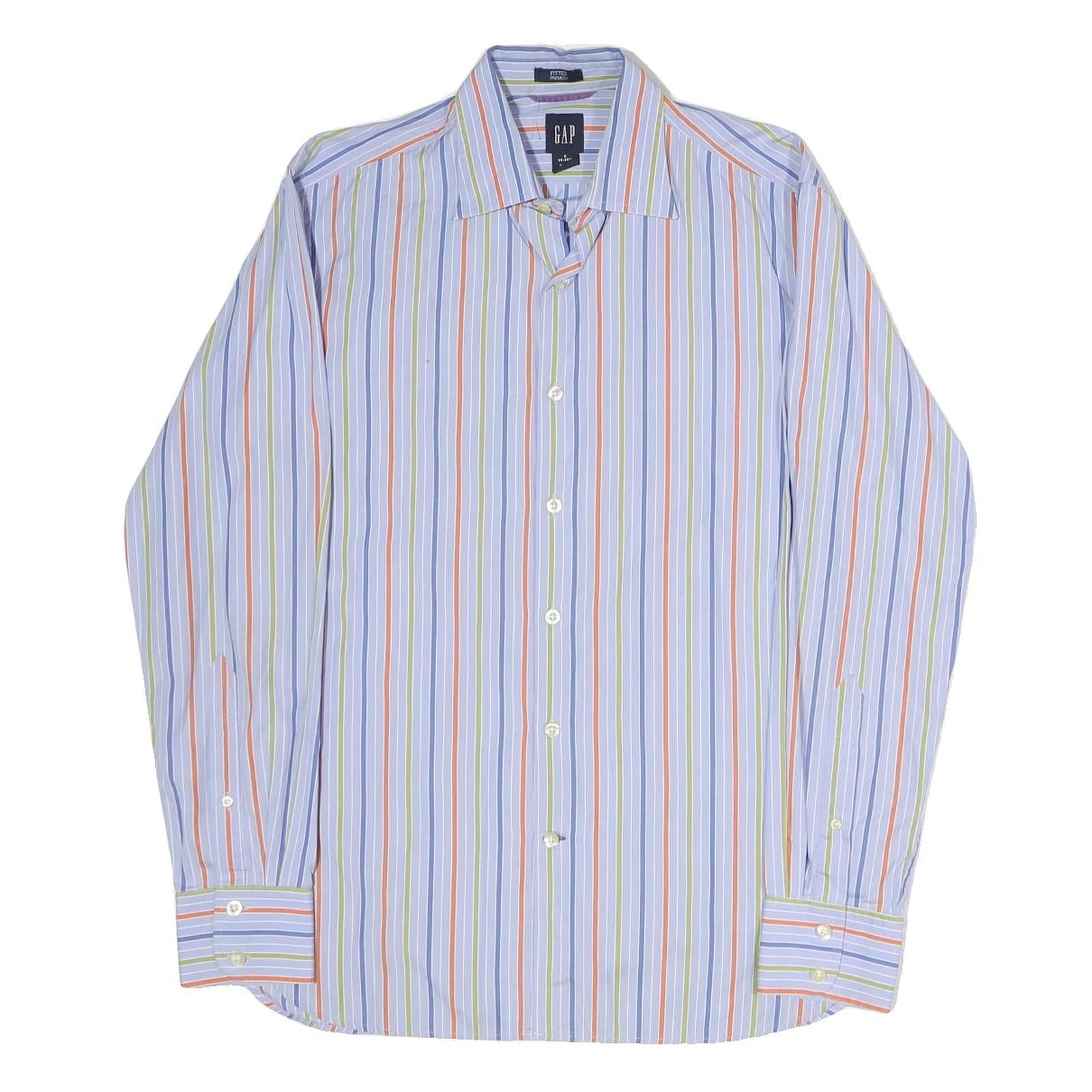 GAP Mens Blue Green & Orange Stripe Shirt S Cotton Blend Casual Smart Refurbished - N/A refurbished available on Cerqular