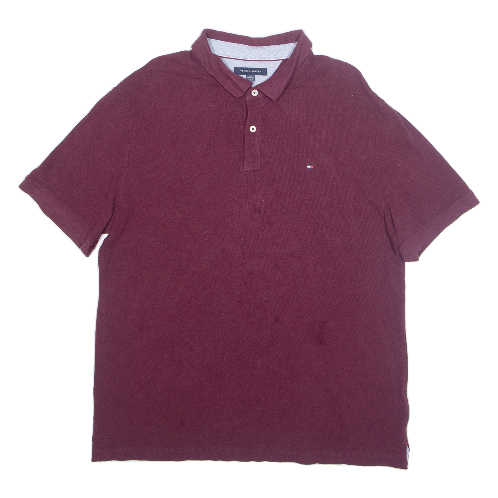TOMMY HILFIGER Mens Polo Shirt Maroon 2XL Refurbished - N/A refurbished available on Cerqular