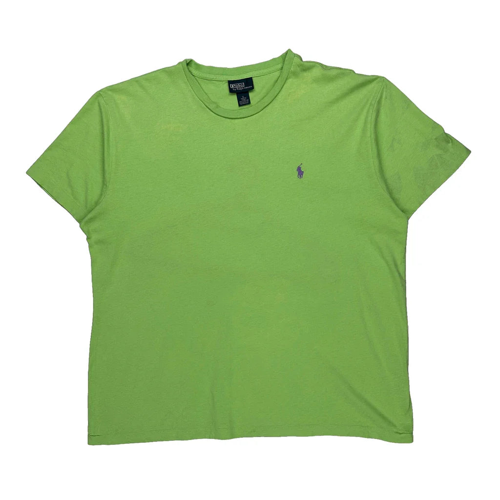 Polo By Ralph Lauren T-Shirt - XL Green Cotton Refurbished - Thrifted (note: this is a term often used to describe second- refurbished available on Cerqular