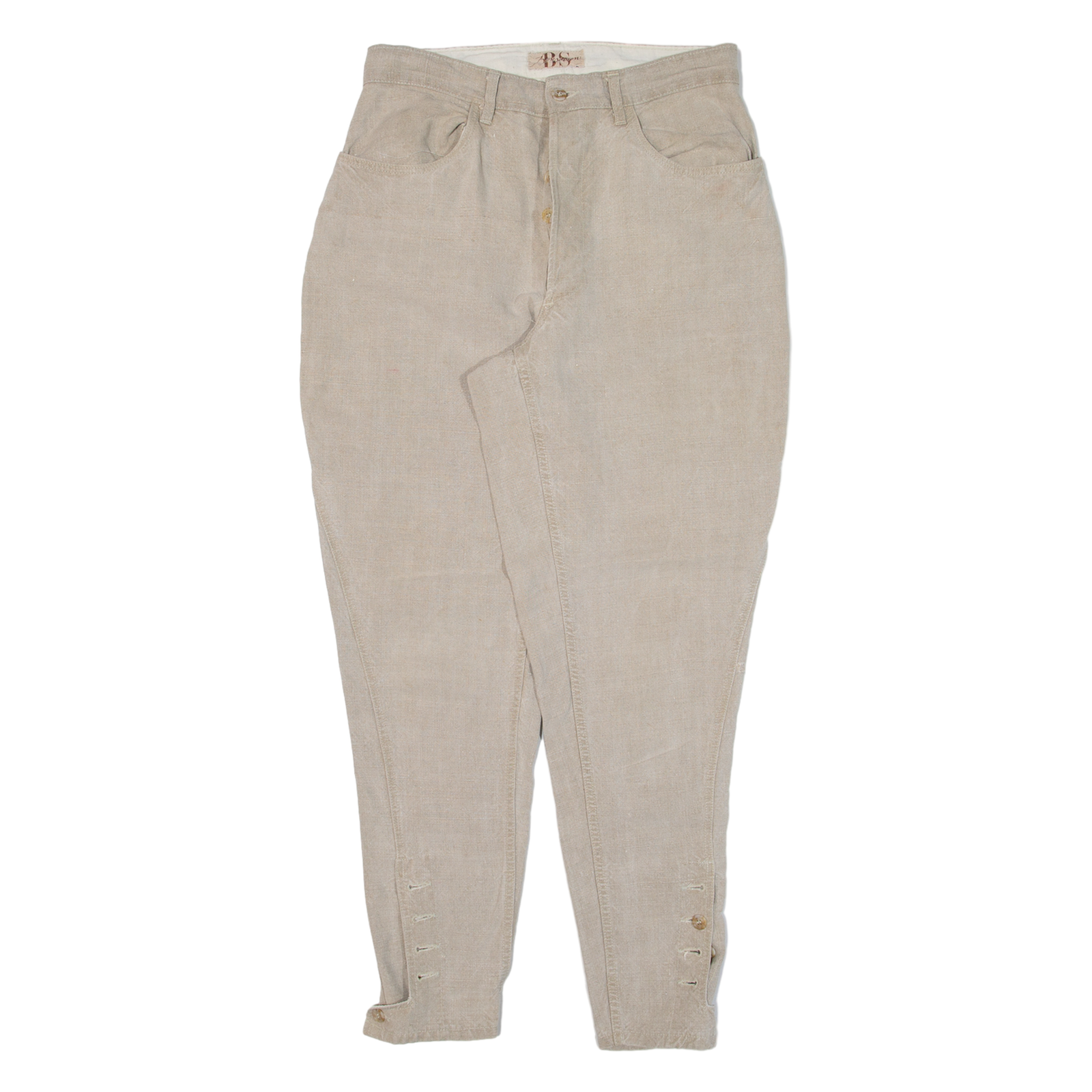 BERNSUMON Womens Trousers Beige Slim Tapered Linen W30 L28 Refurbished - N/A refurbished available on Cerqular