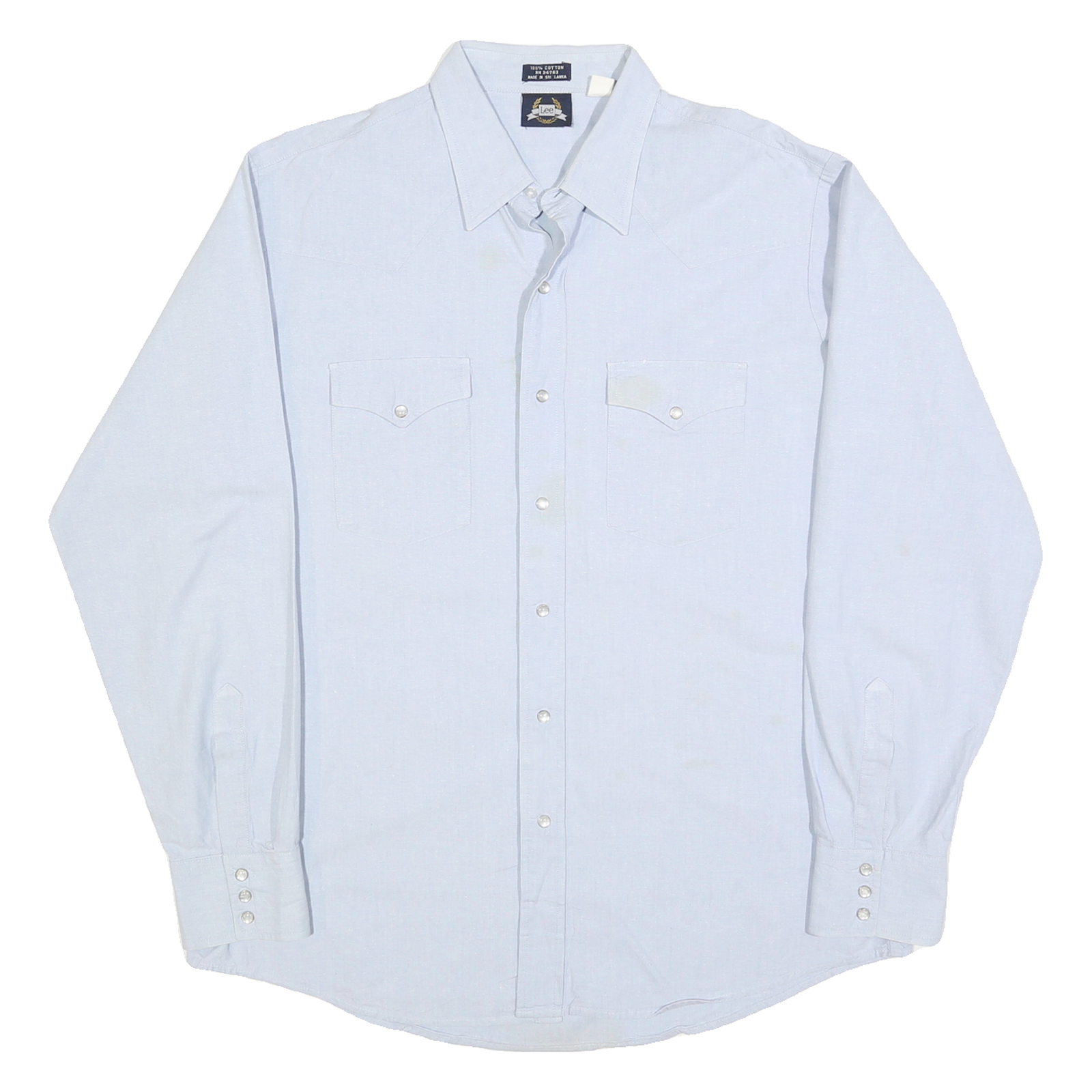 LEE Mens Light Blue Shirt XL Cotton Western Style Long Sleeve Button Fastening Refurbished - N/A refurbished available on Cerqular