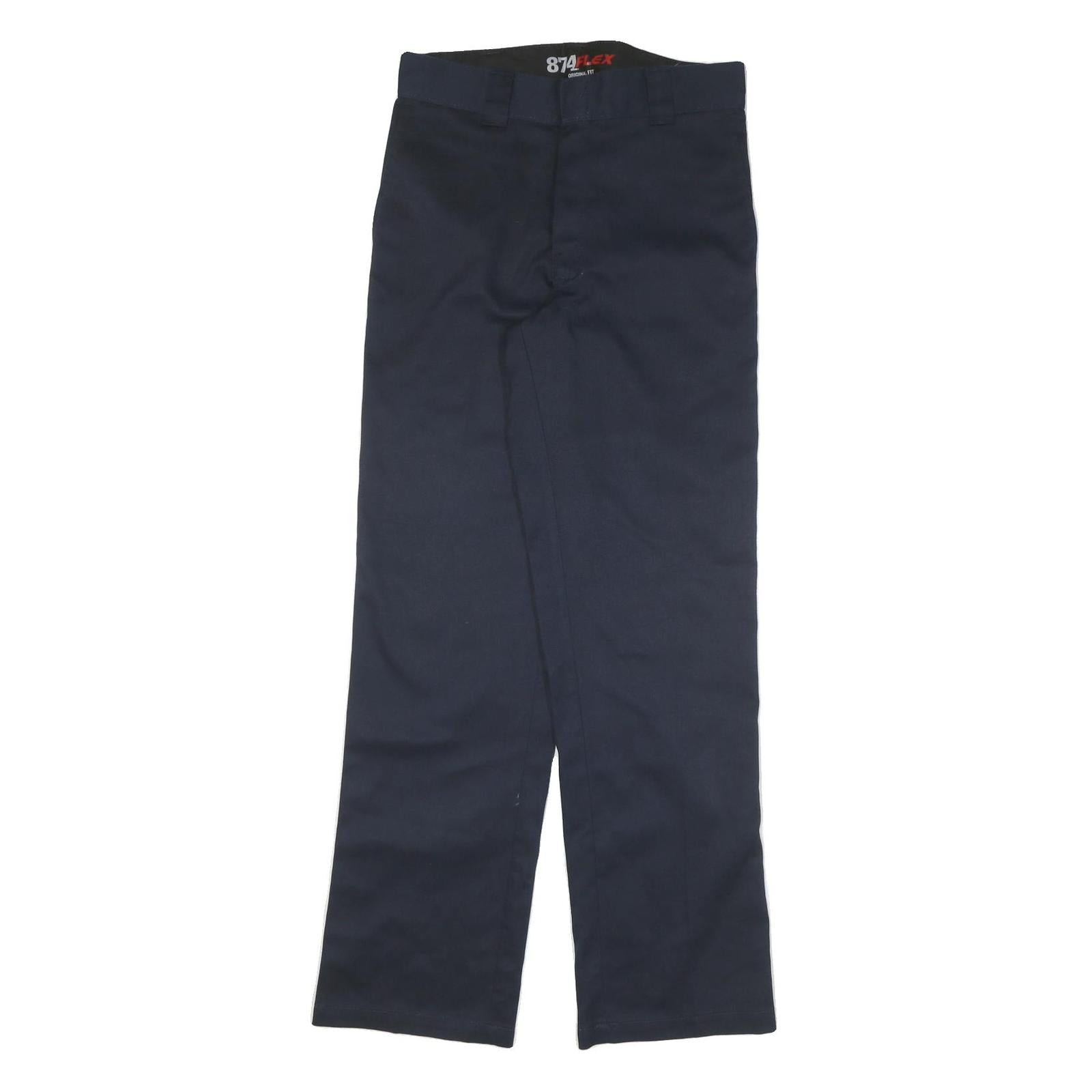 DICKIES Mens Cotton Blend Navy Regular Leg Trousers W32 L30 Classic Zip Closure Refurbished - N/A refurbished available on Cerqular